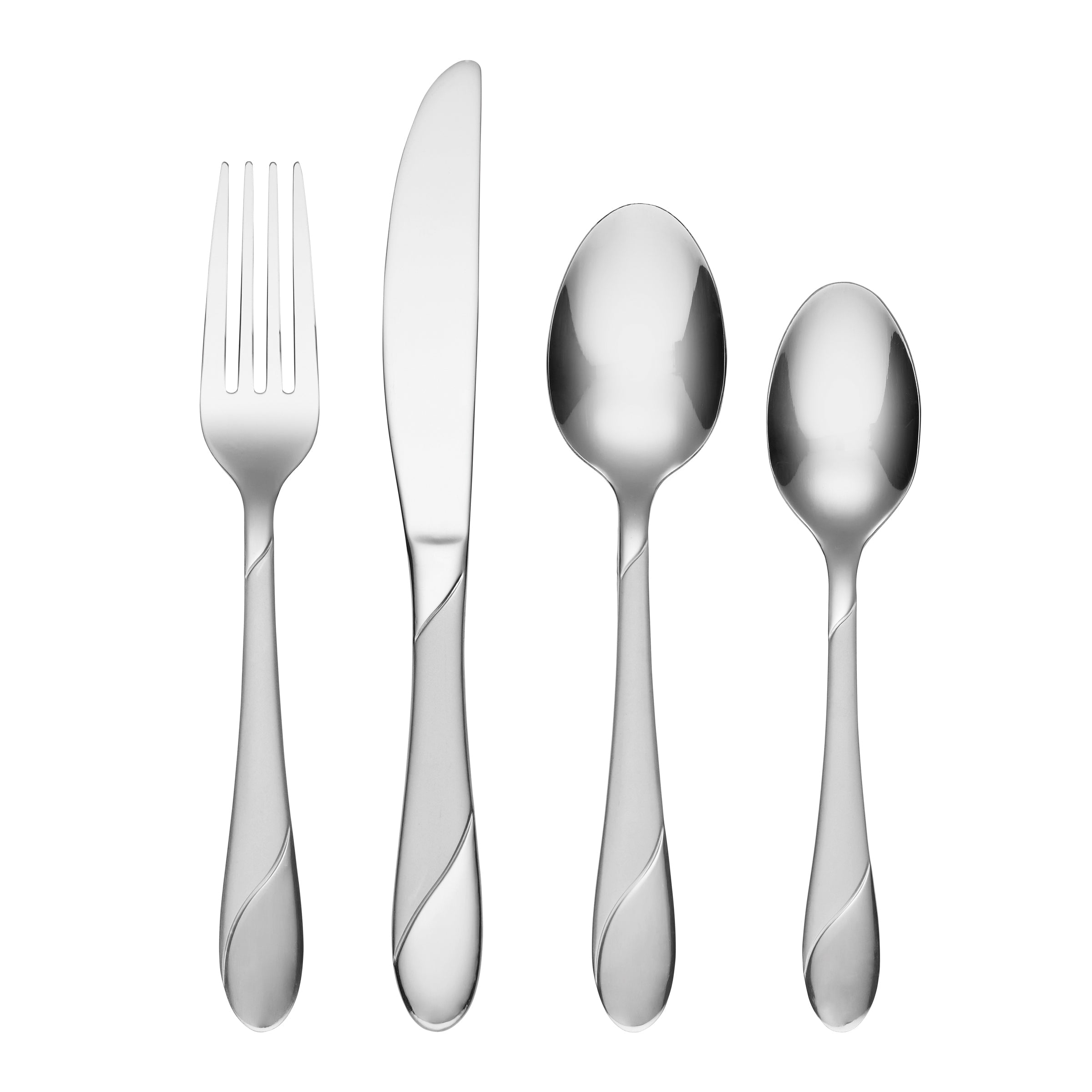 Swirl Sand 16-Piece Flatware Set with Storage Caddy