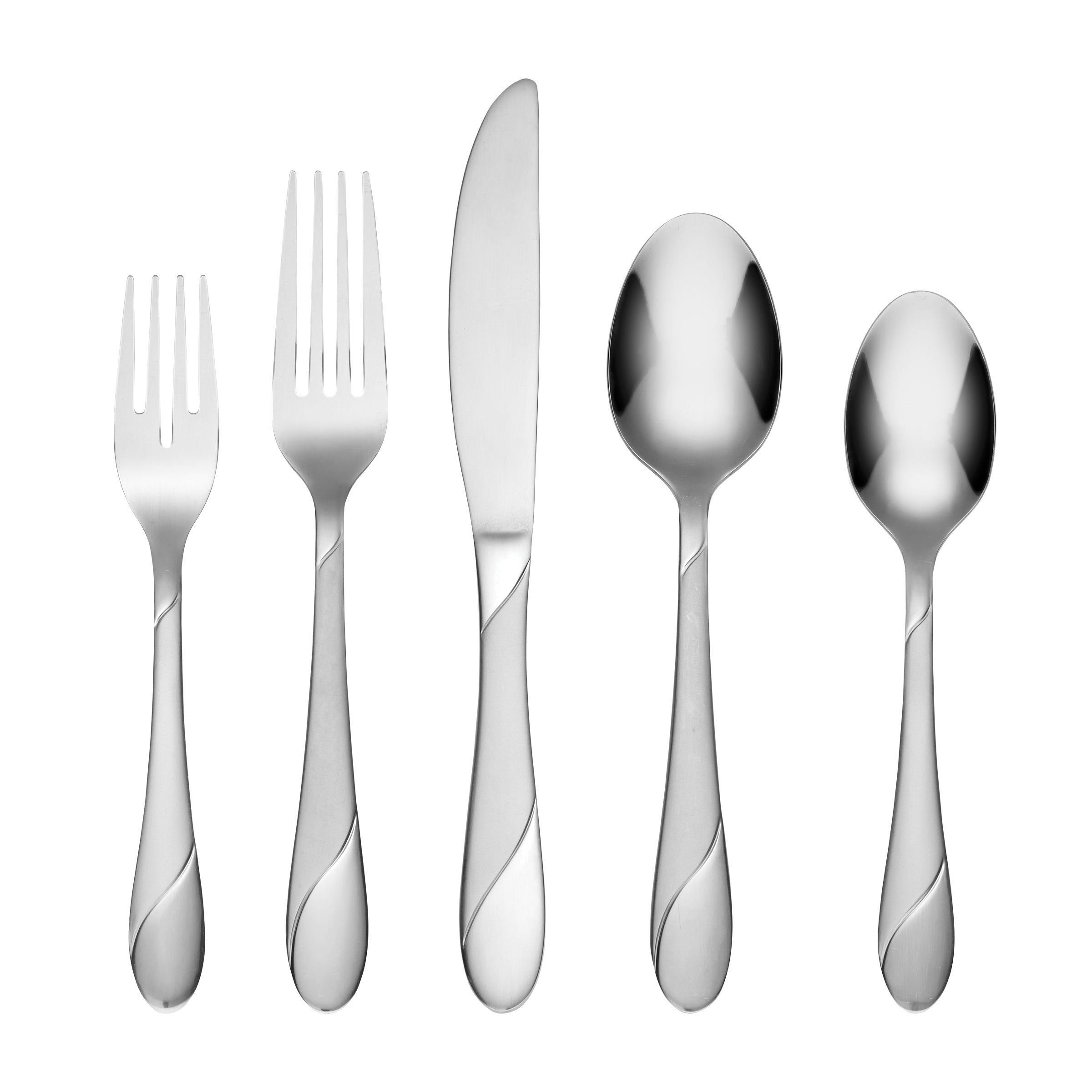Swirl Sand 89-Piece Flatware Set for 12 with Hostess Utensils