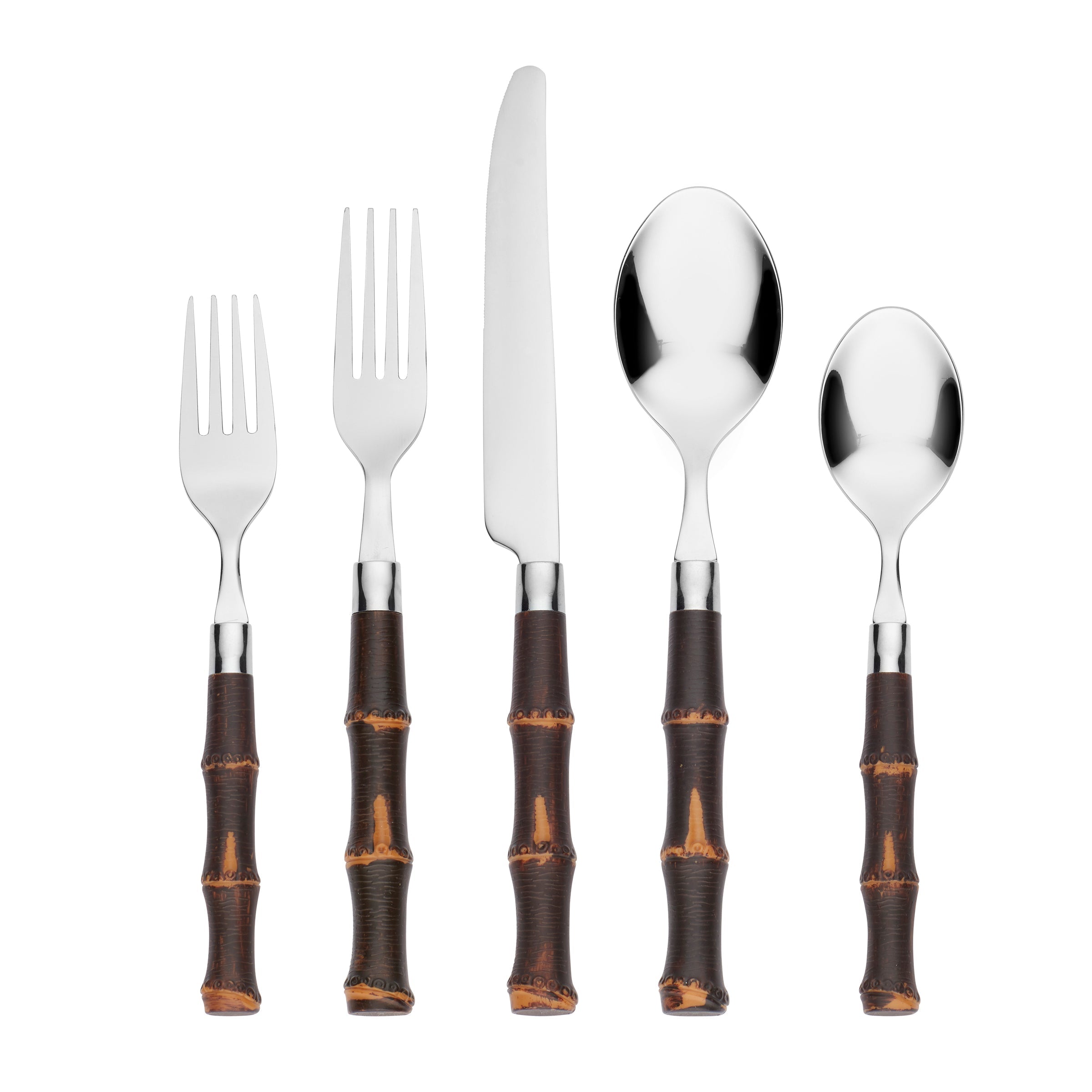 Bamboo Handle 20-Piece Flatware Set – Eco-Friendly Cutlery