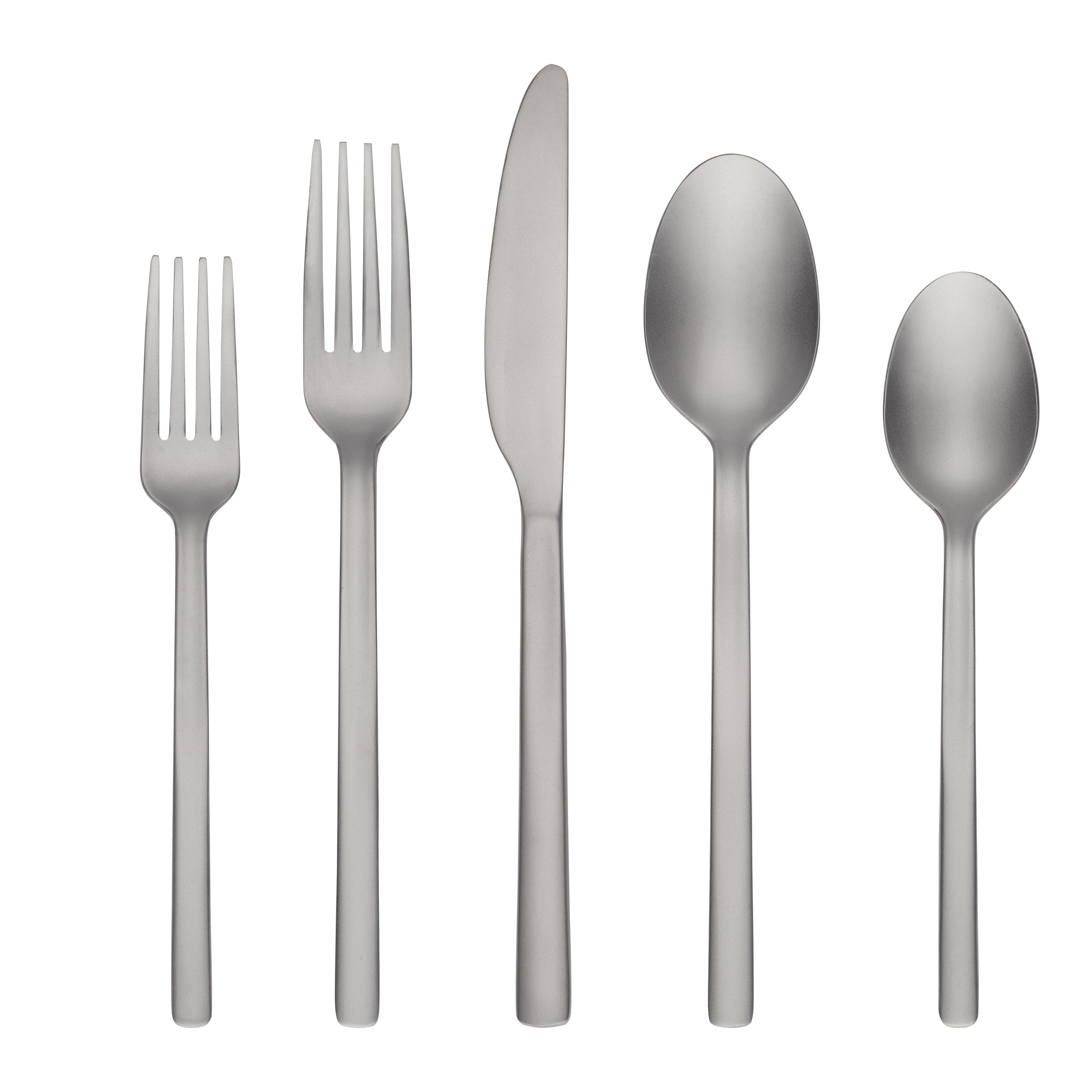 Scout Sand 20-Piece Flatware Set for 4 - Modern Sandblasted Finish