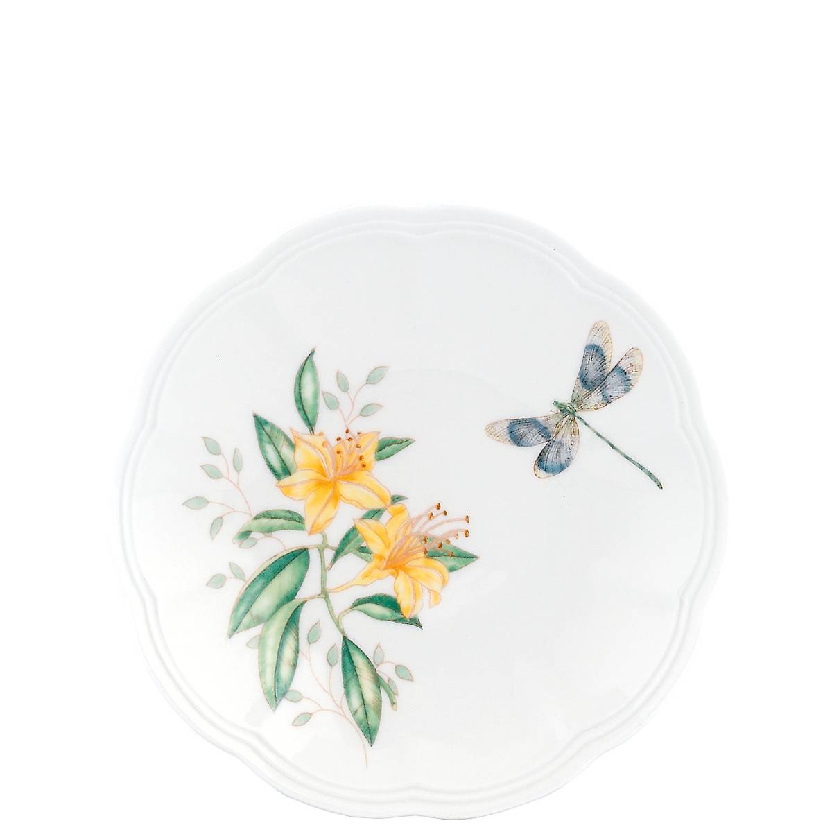 Butterfly Meadow Porcelain Tidbit Plate with Scalloped Edges