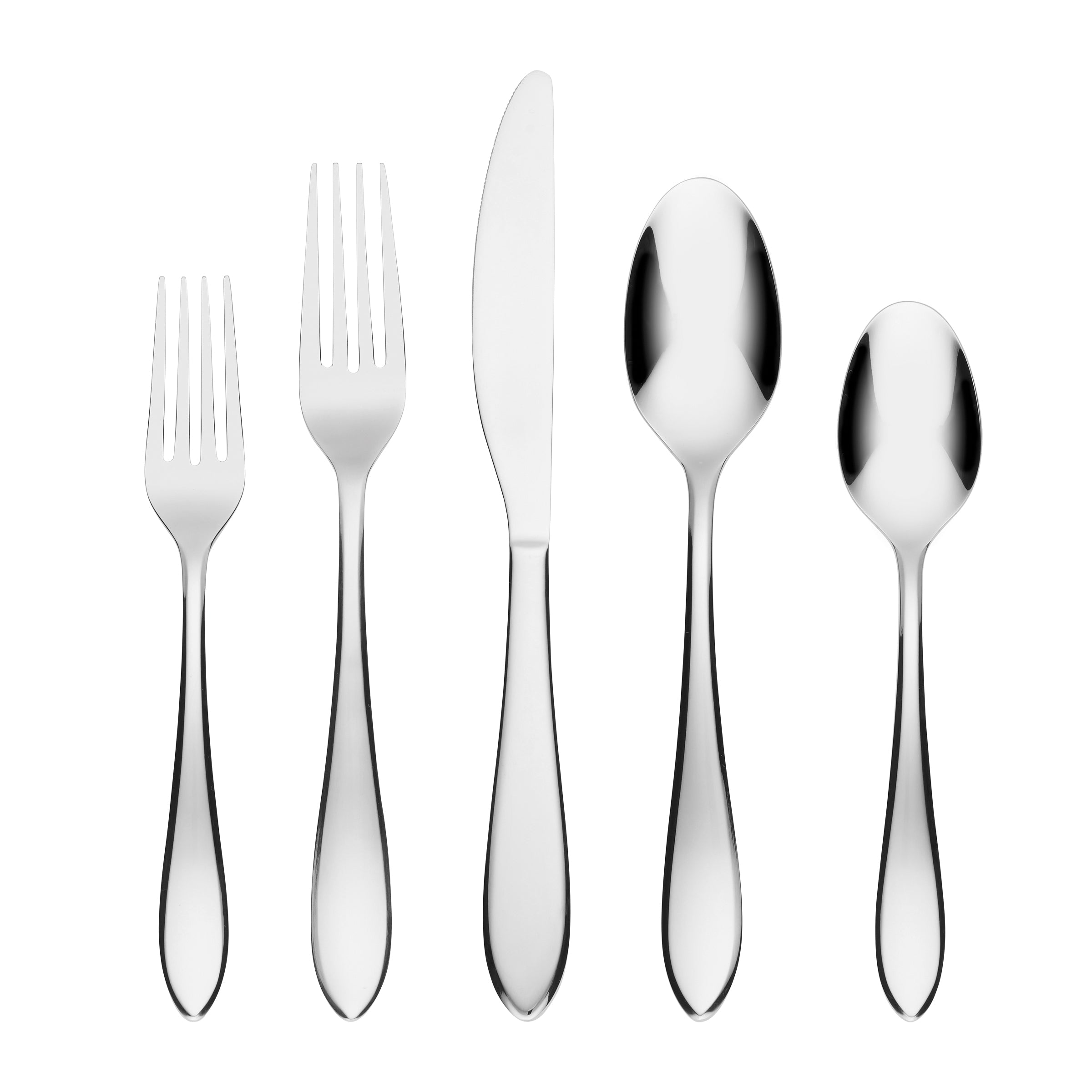Delia Mirror Finish 20-Piece Flatware Set for Modern Dining