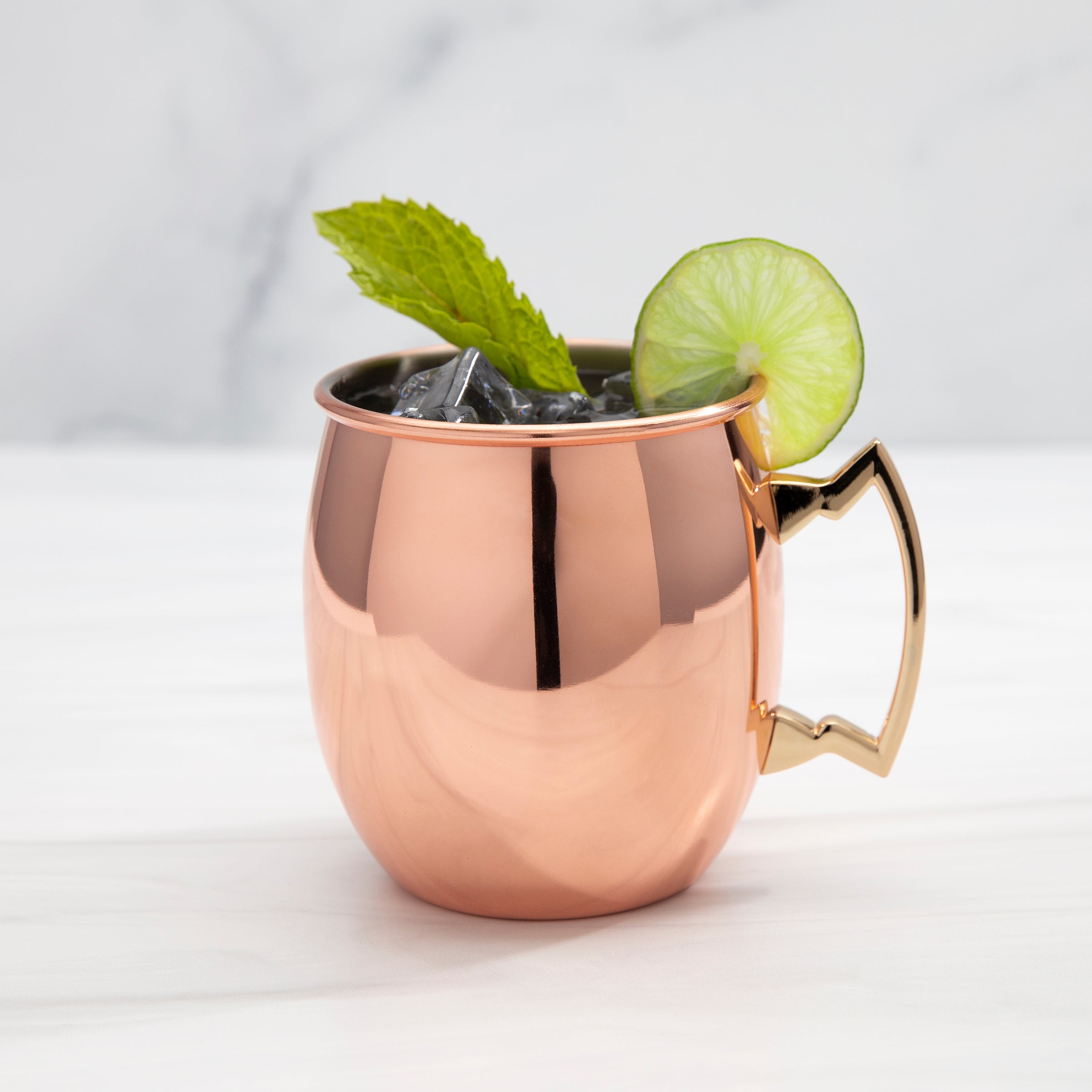 Copper Moscow Mule Mugs Set of 4 with Gold Handles – Shatter-Resistant