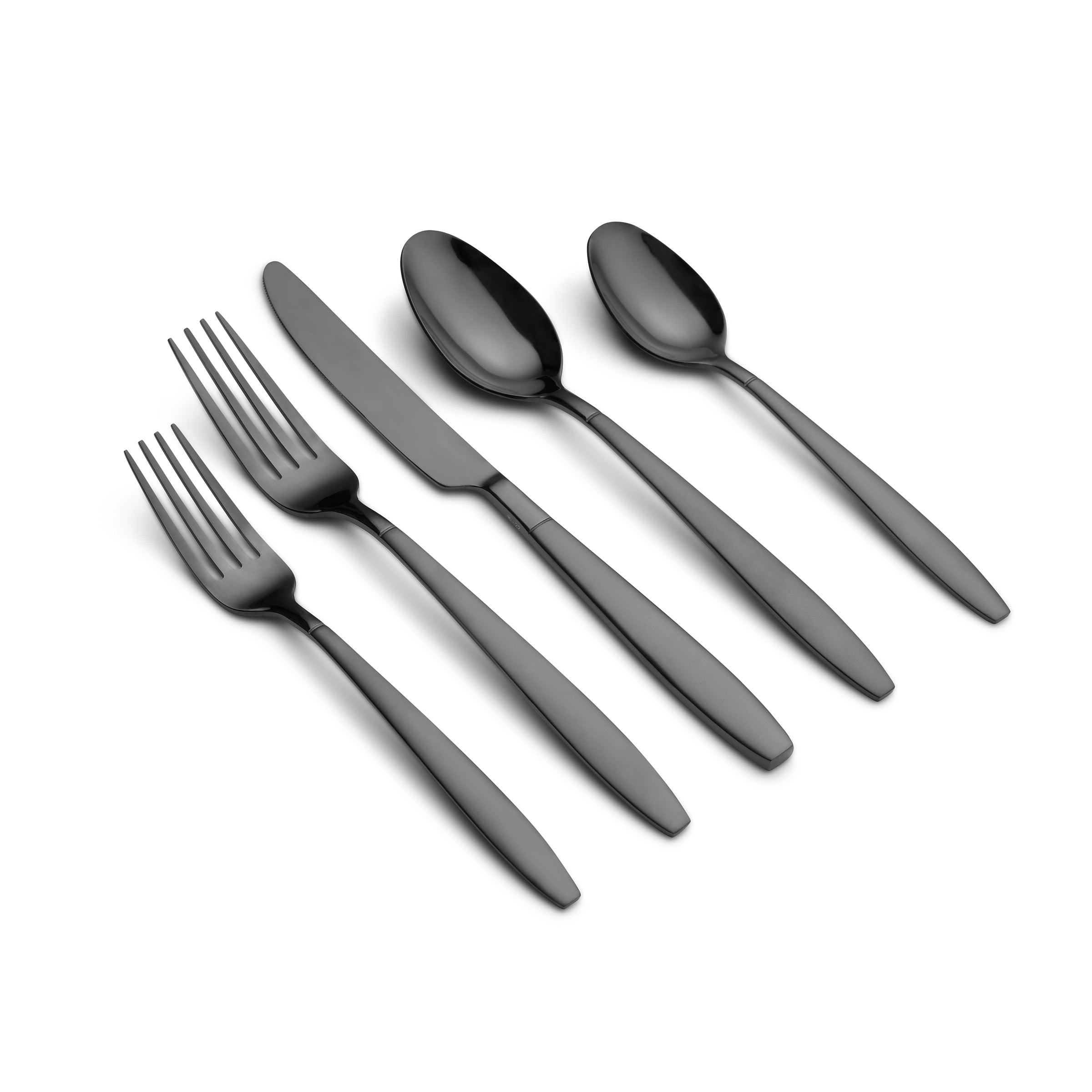 Mathison 45-Piece Black Mirror Flatware Set for Stylish Dining