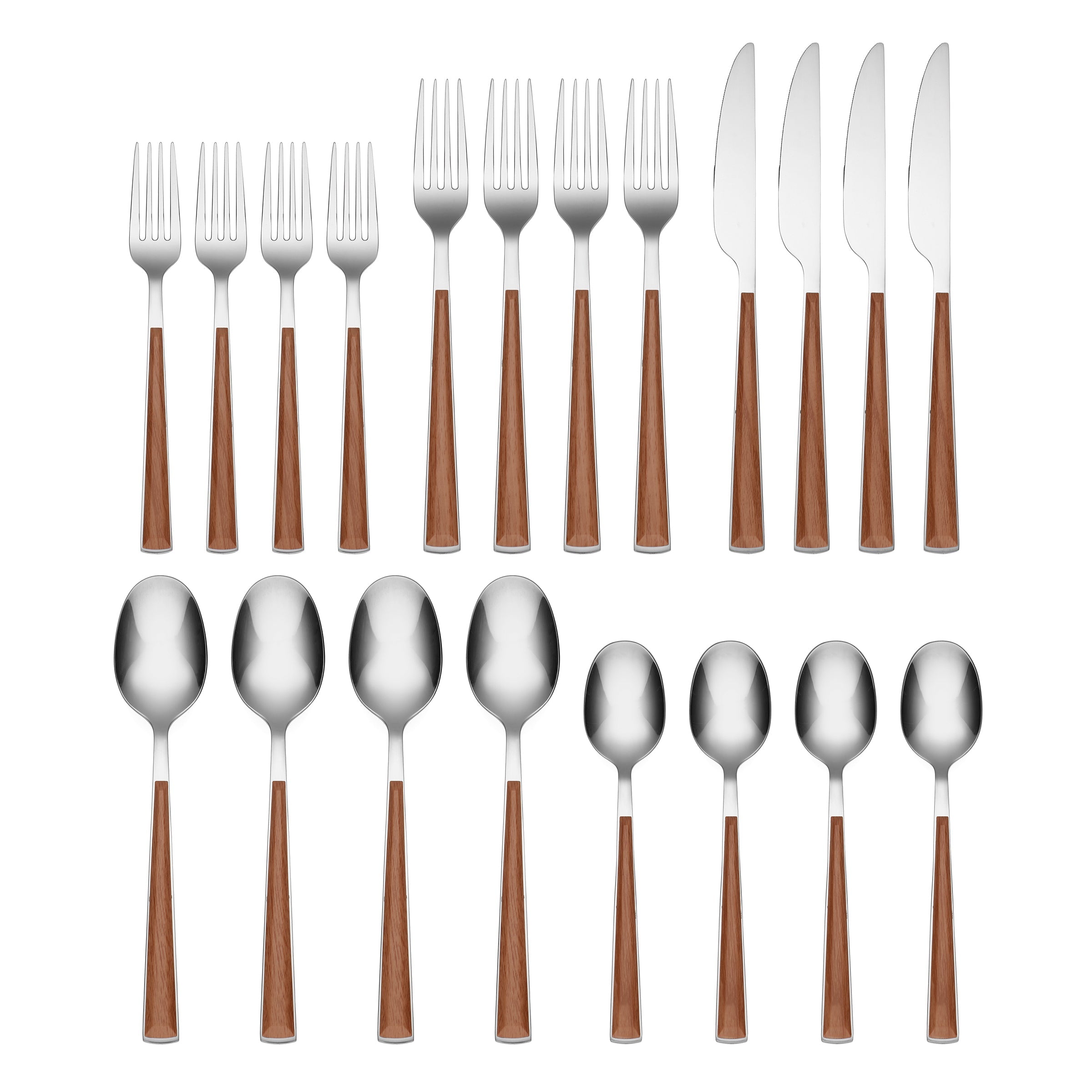 Esben 20-Piece Flatware Set with Wood Handles – Dishwasher Safe