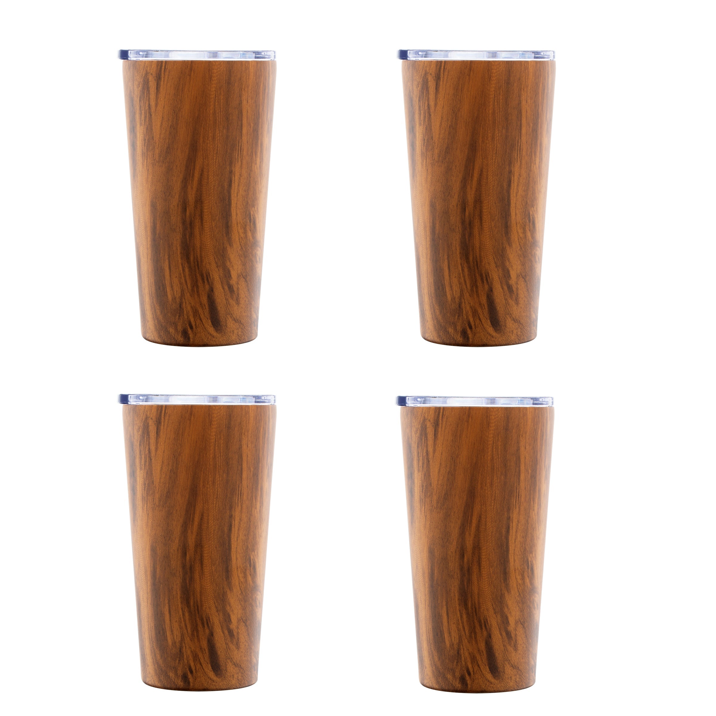 Stainless Steel Highball Glasses Set of 4 with Lids