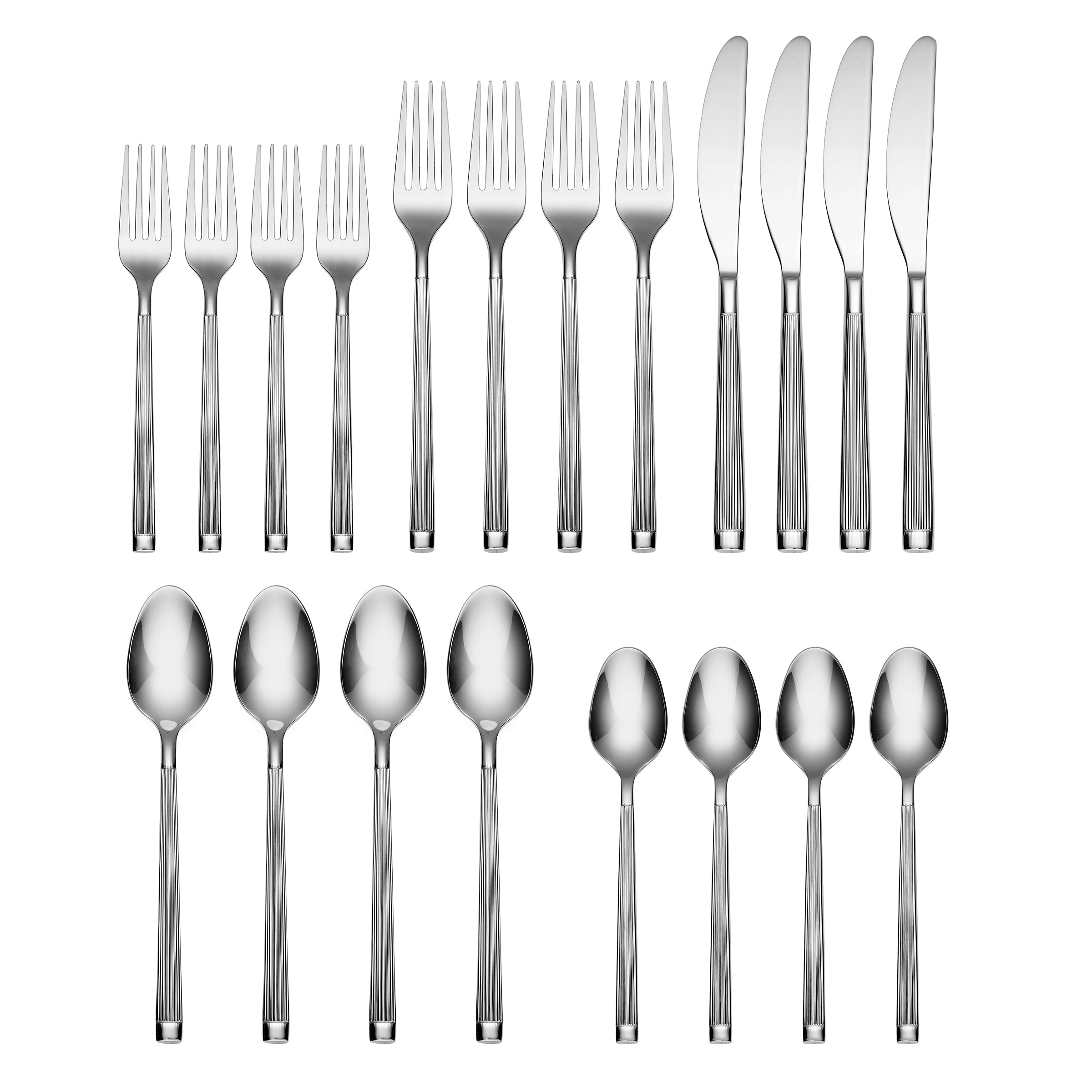 Zaylen 20-Piece Flatware Set with Textured Column Handles