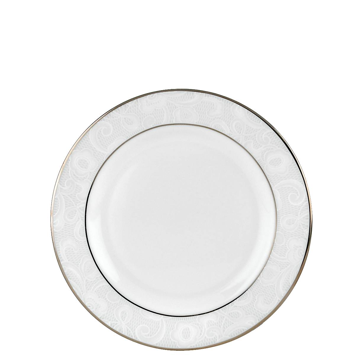 Venetian Lace Bone China Bread Plate with Platinum Rim