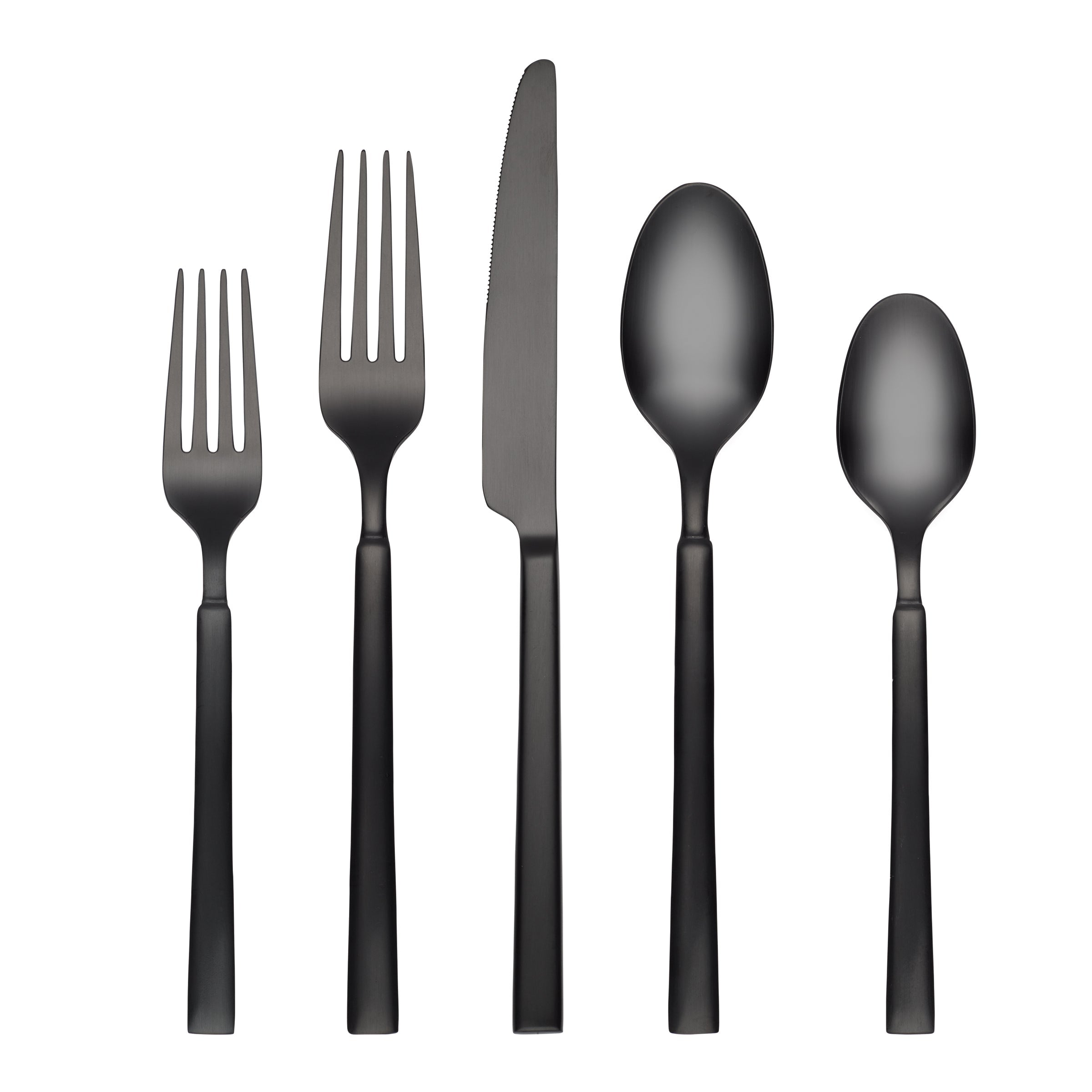Gailann 20-Piece Black Satin Flatware Set for 8