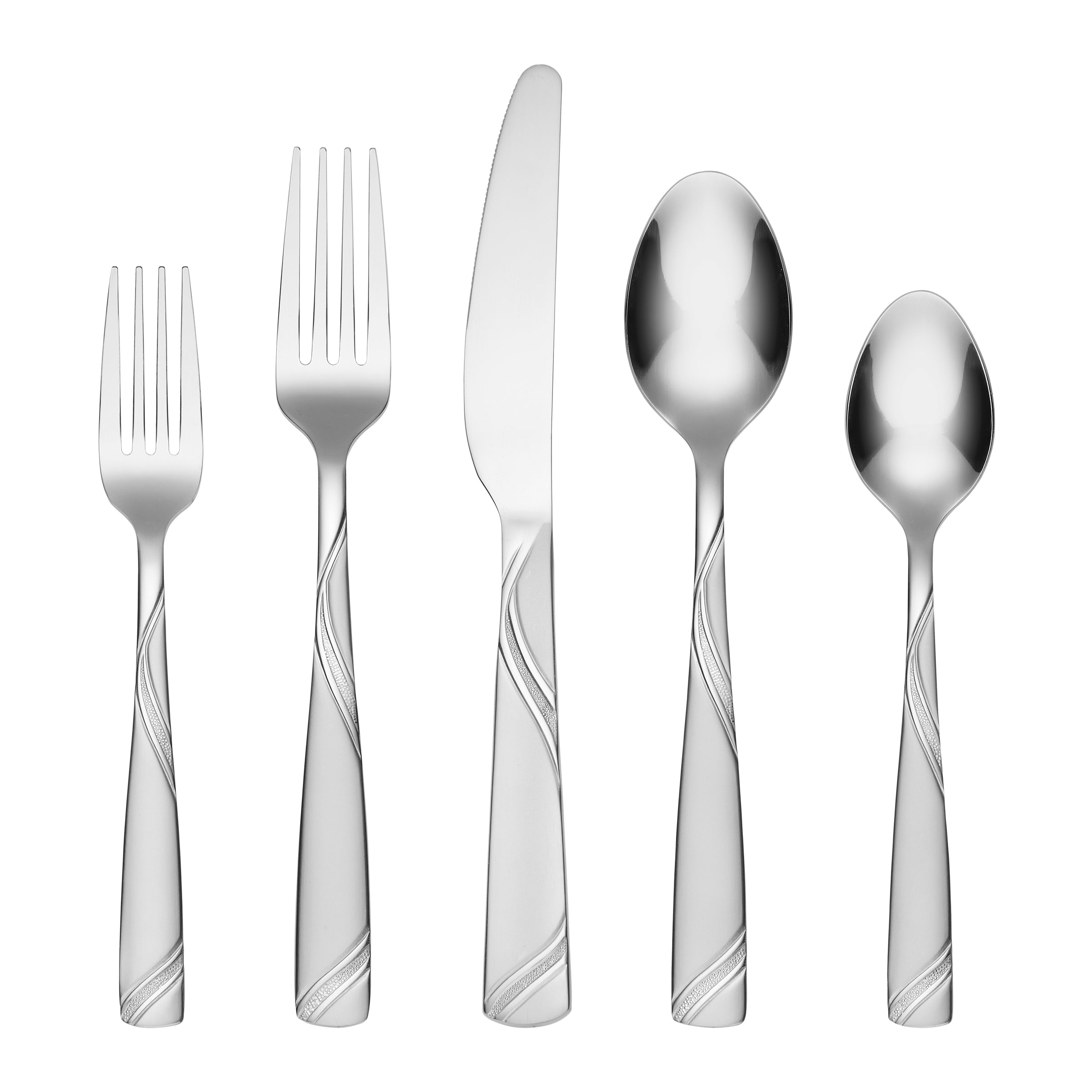 Tabitha 40-Piece Flatware Set with Chrome Caddy – Service for 8