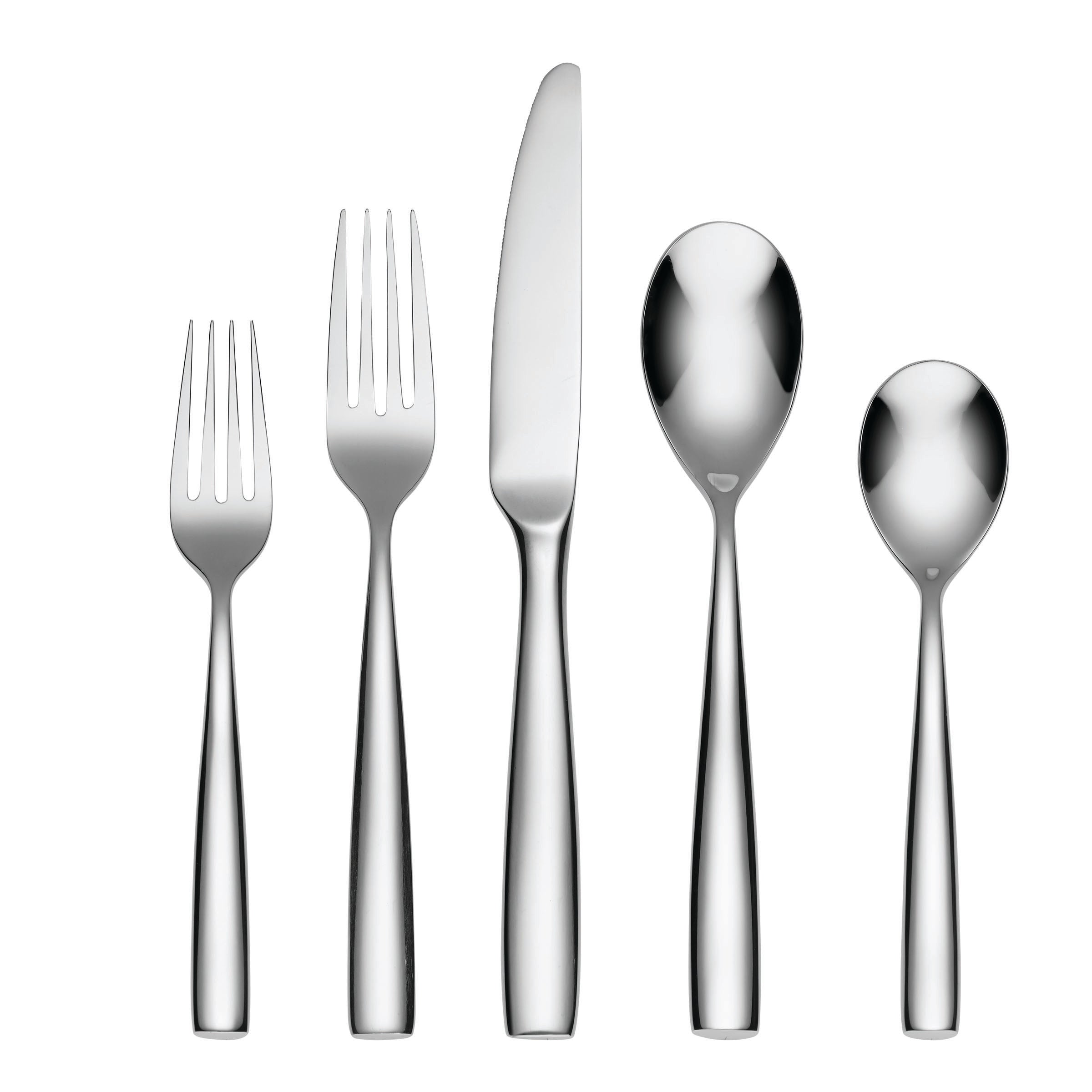 Linden 20-Piece Mirror Flatware Set – Modern Sculpted Design