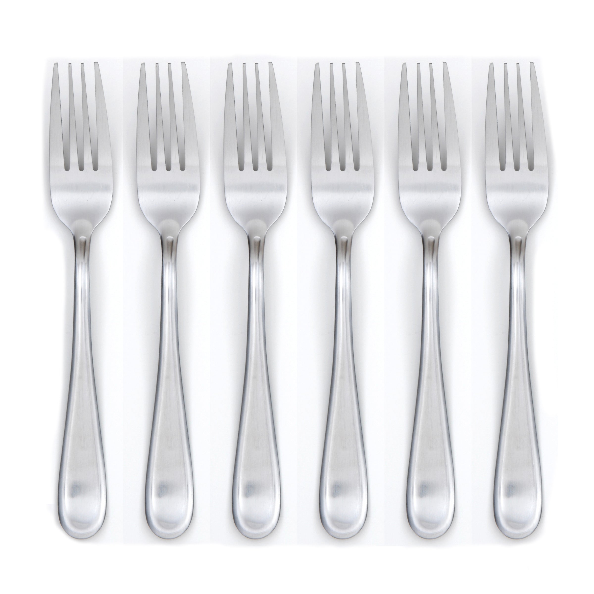 Malibu Stainless Steel Satin Dinner Forks - Set of 6