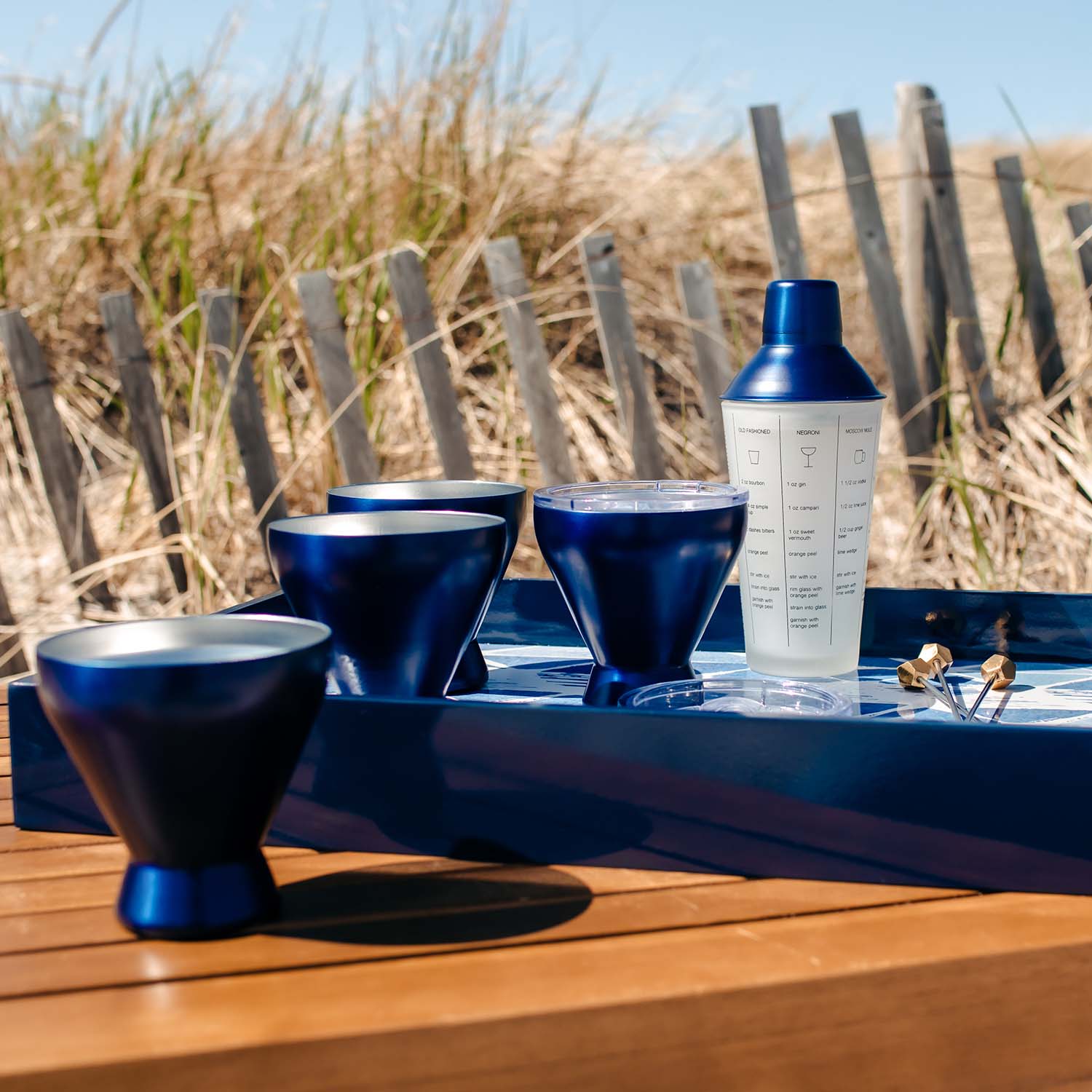 Vacuum Insulated Navy Cocktail Tumblers - Set of 4