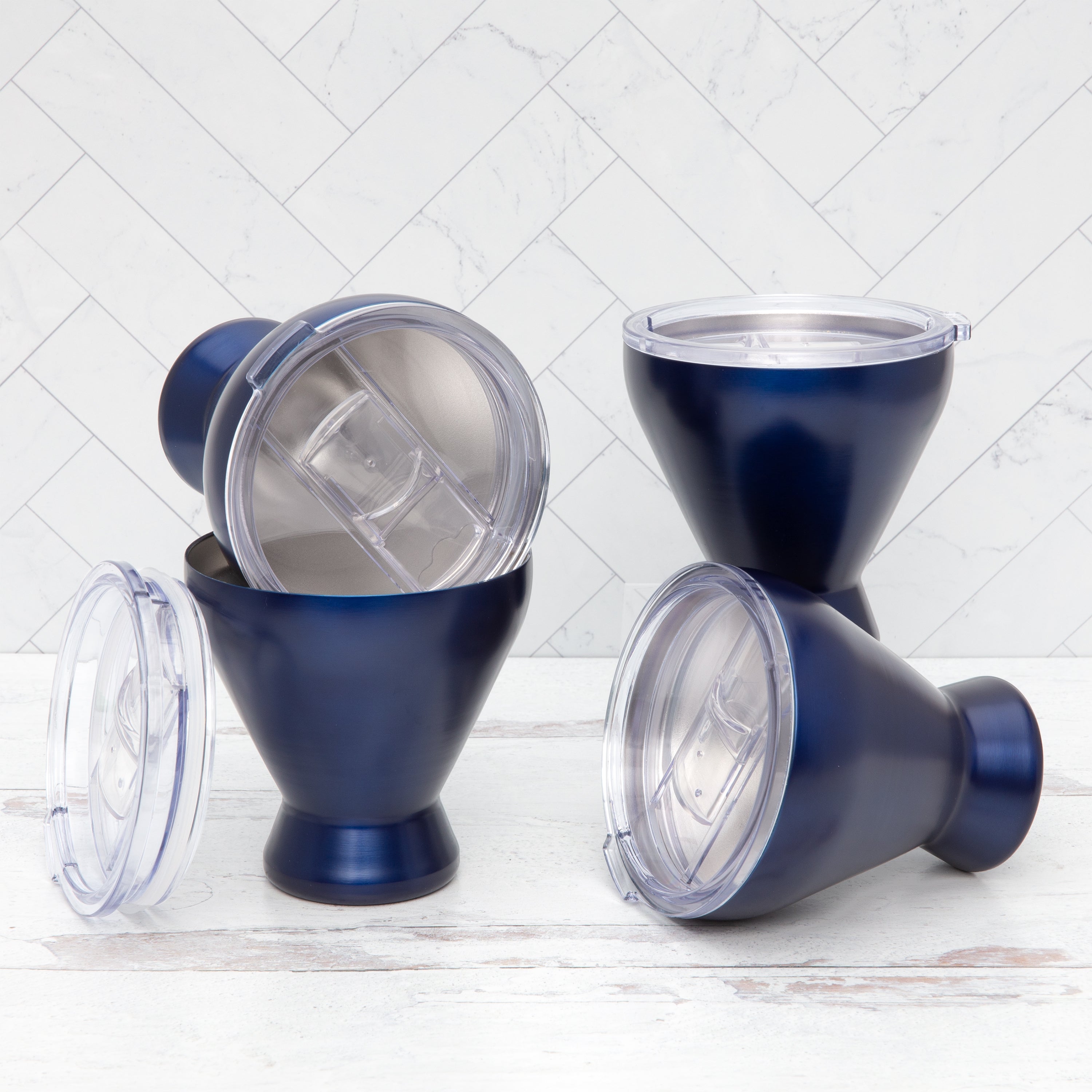 Vacuum Insulated Navy Cocktail Tumblers - Set of 4