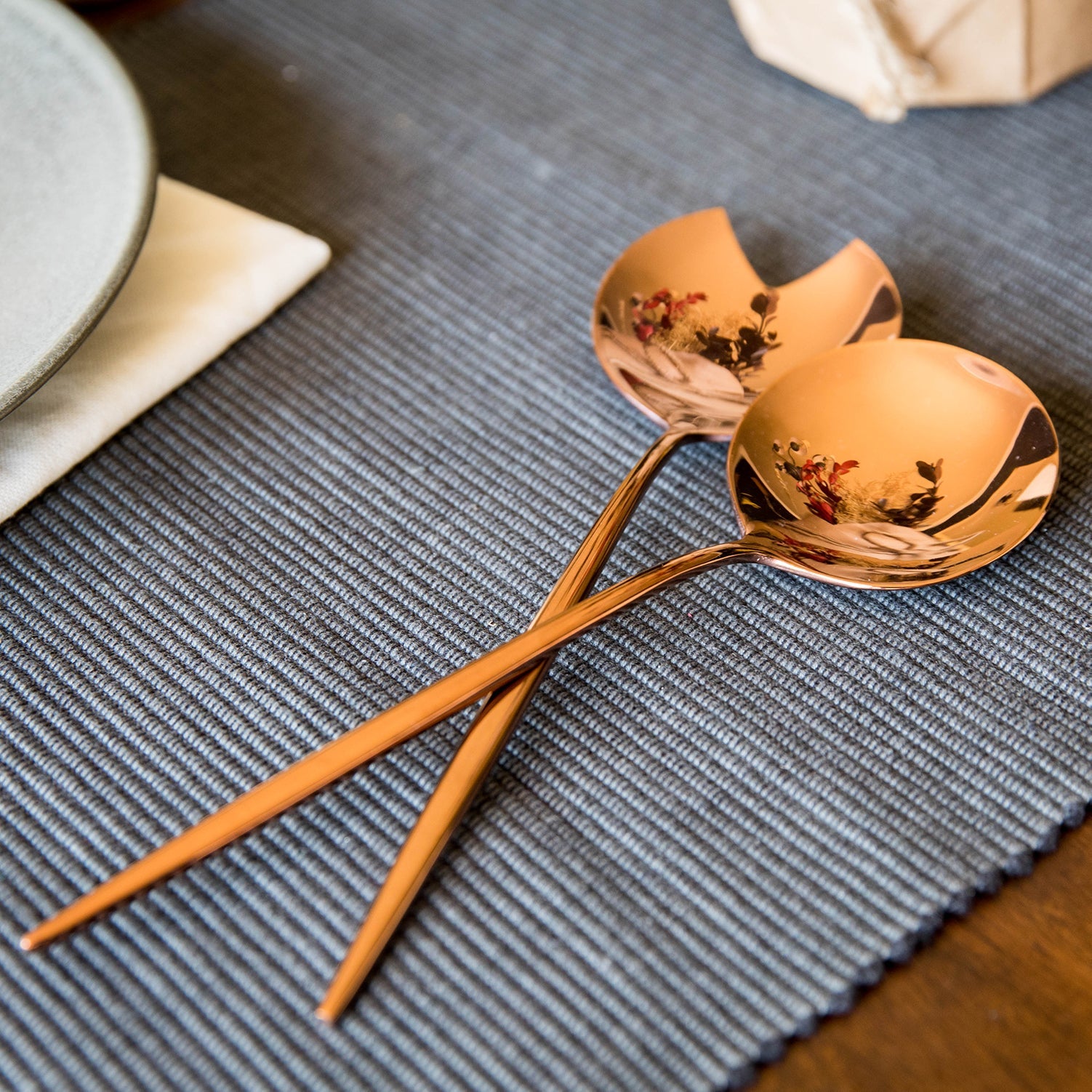 Copper Mirror Finish 2-Piece Hostess Serving Set – Scandinavian Style