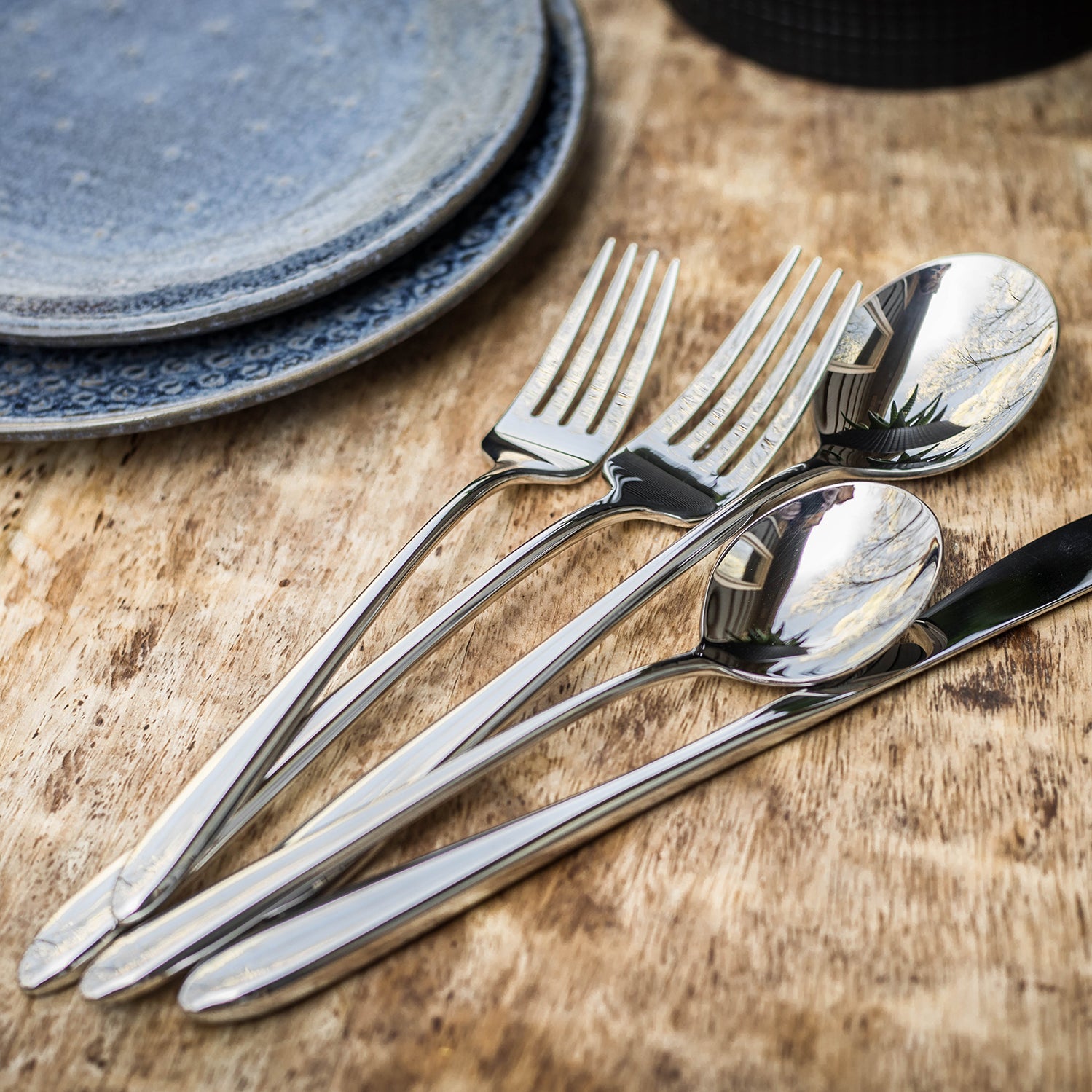 Radin 20-Piece Mirror Finish Flatware Set - 18/10 Stainless Steel