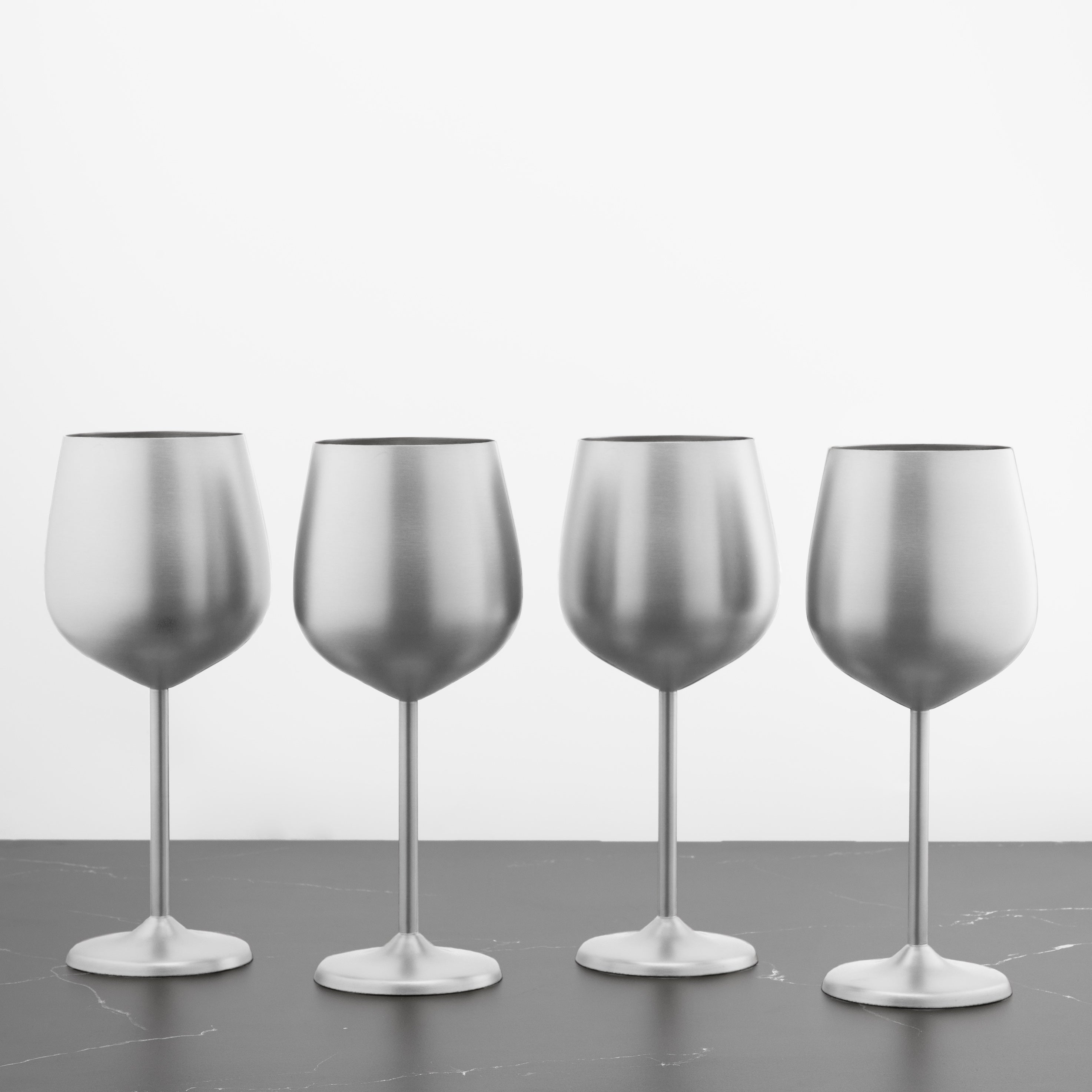 Cambridge Stainless Steel Wine Glasses - Shatterproof Set of 4