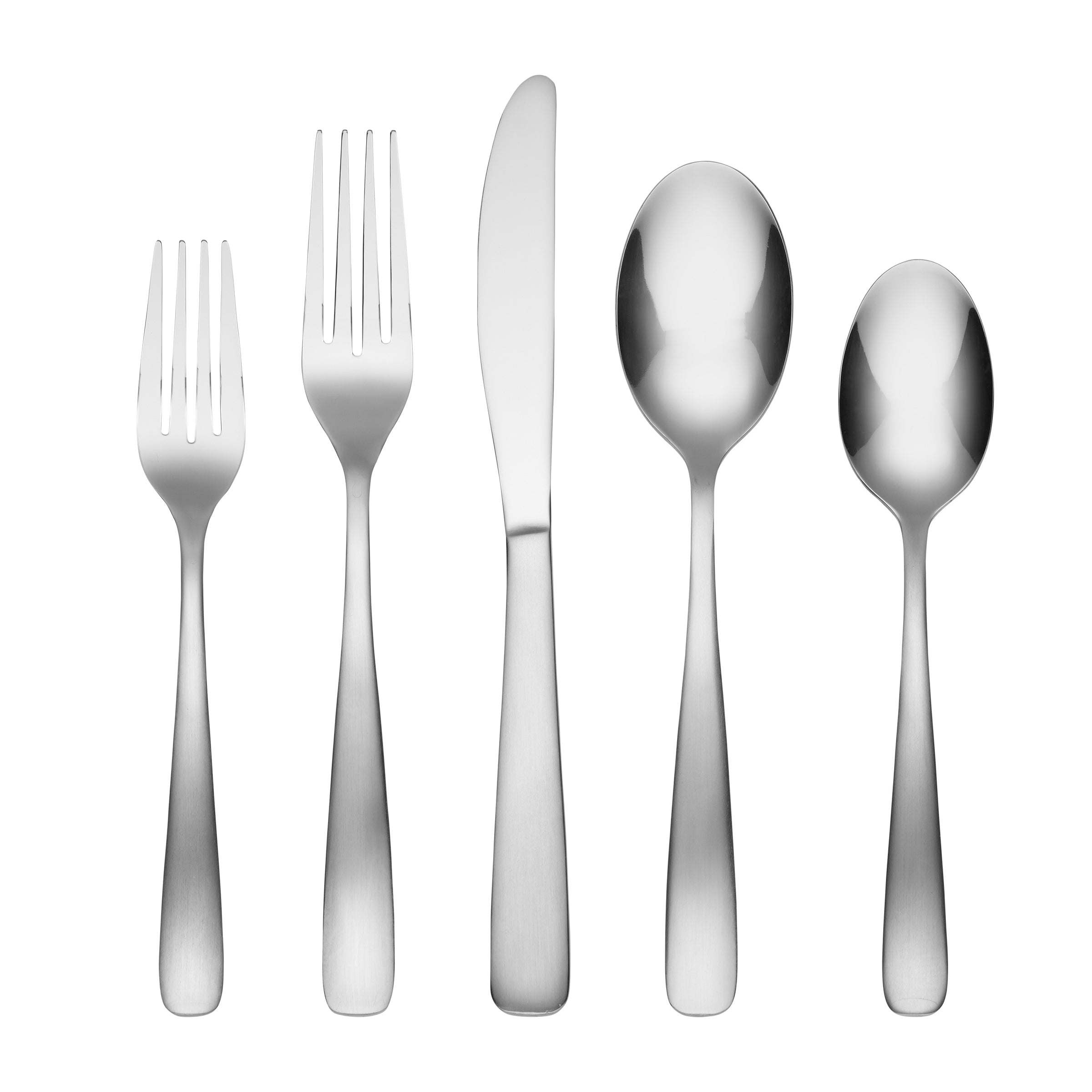 Bourne 20-Piece Stainless Steel Flatware Set - Satin Mirror Finish