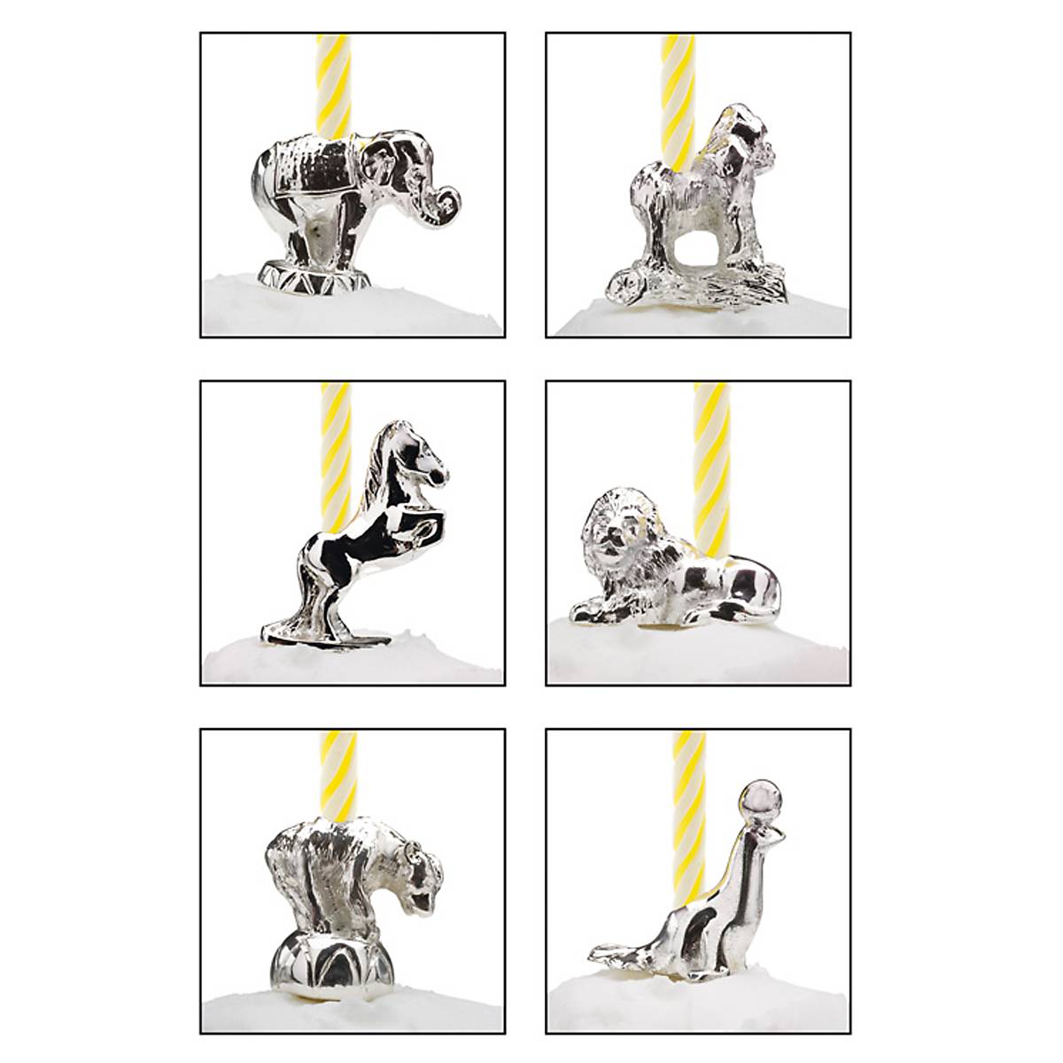 Circus Animal Candle Set - 6-Piece Birthday Party Decor
