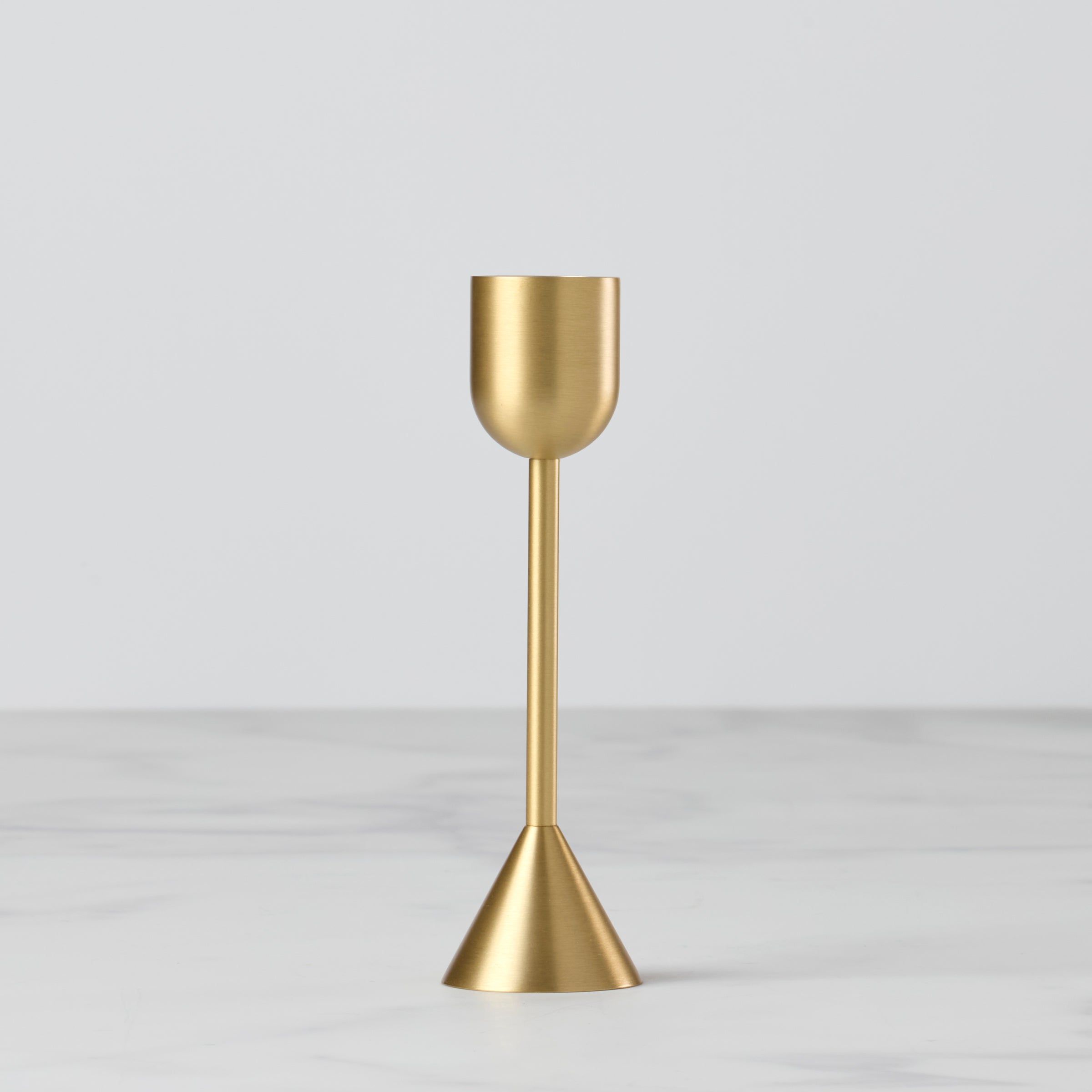 Modern Brass Reversible Candle Holder for Elegant Tables