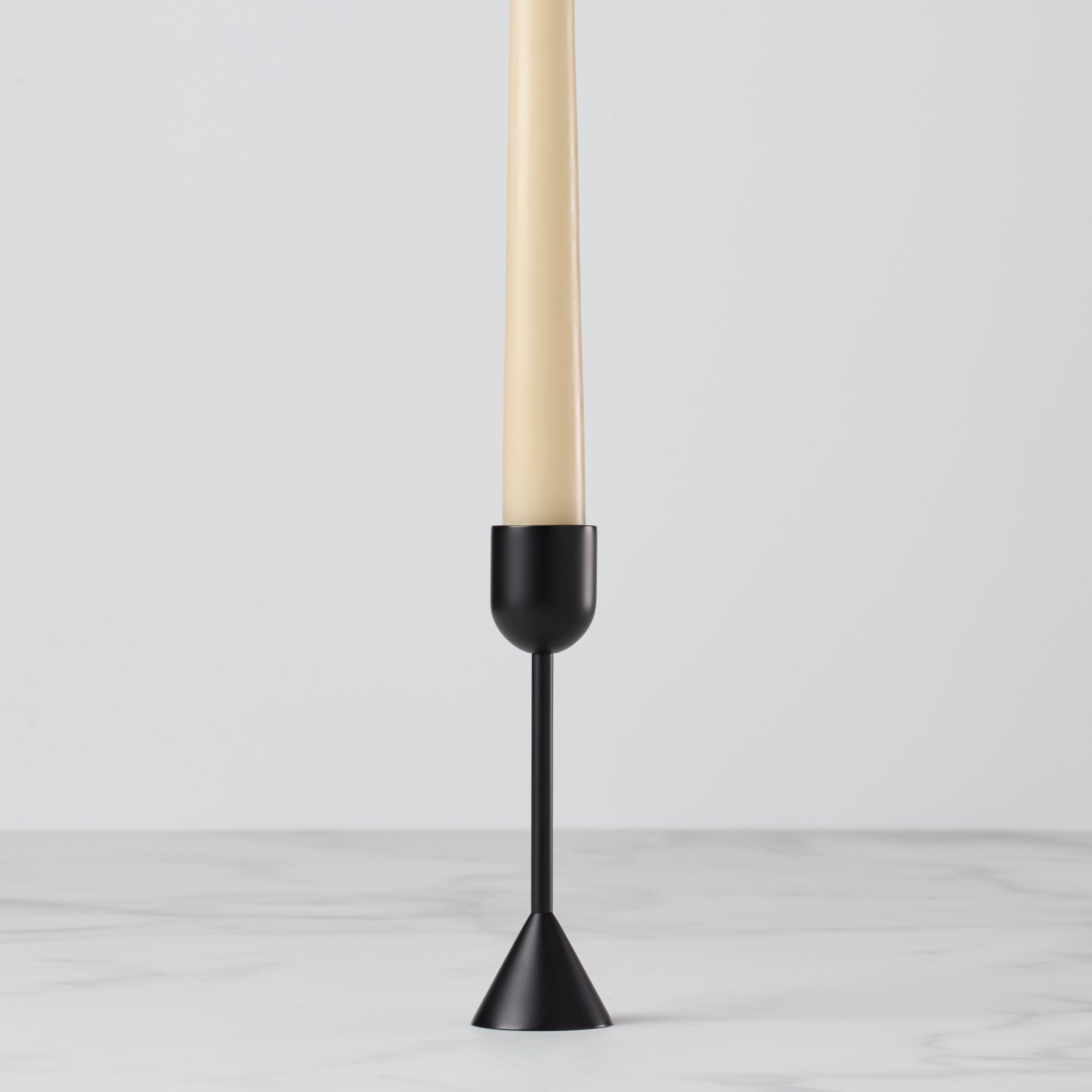 Onyx Brass Reversible Tall Taper Candle Holder for Dining
