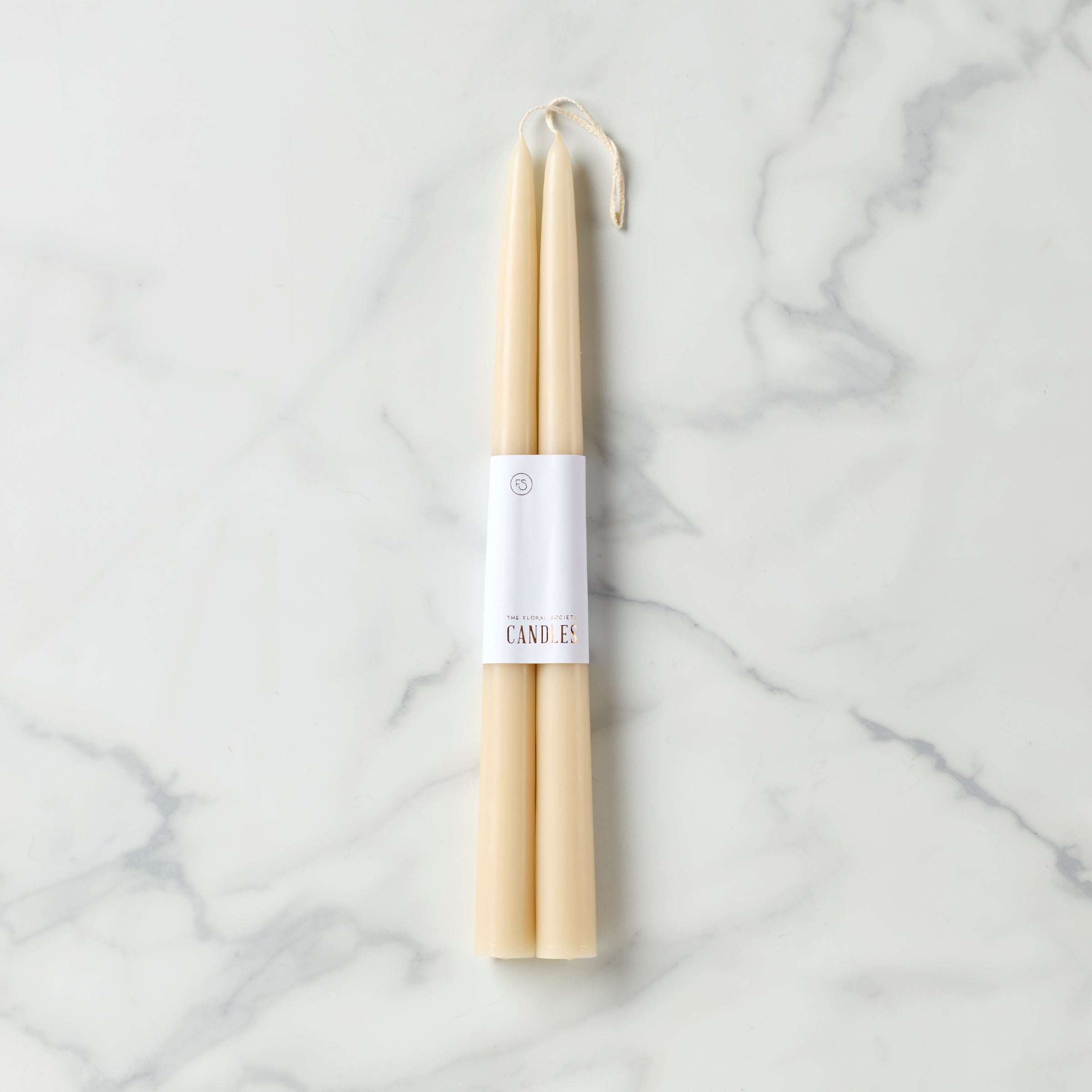 Hand-Dipped Parchment 12" Taper Candles - Pair for Home Decor