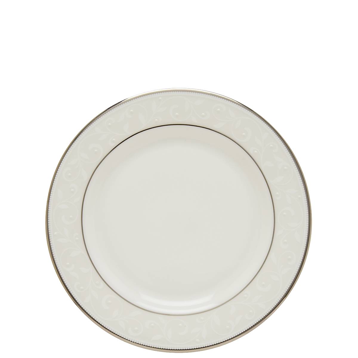 Opal Innocence Platinum Bone China Bread Plate – Handcrafted Dishwasher-Safe