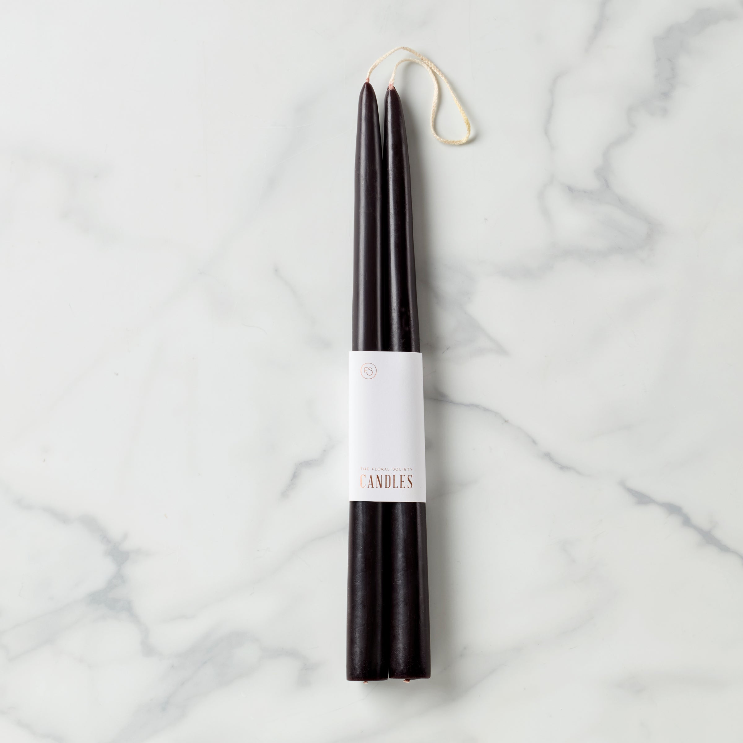Hand-Dipped Smoke Taper Candles - 12" Pair for Clean Burn