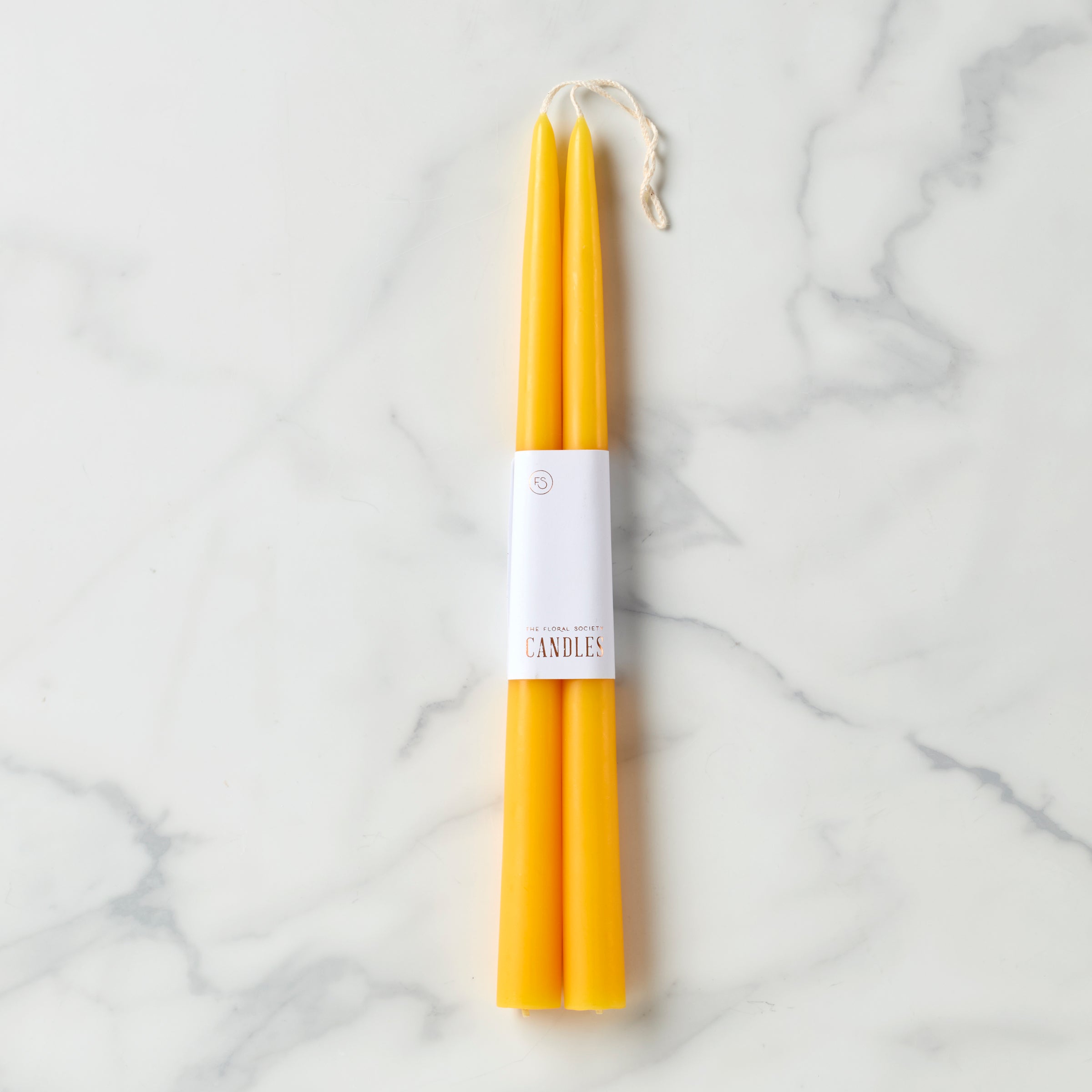 Hand-Dipped Saffron Taper Candles - 12" Pair for Home Decor