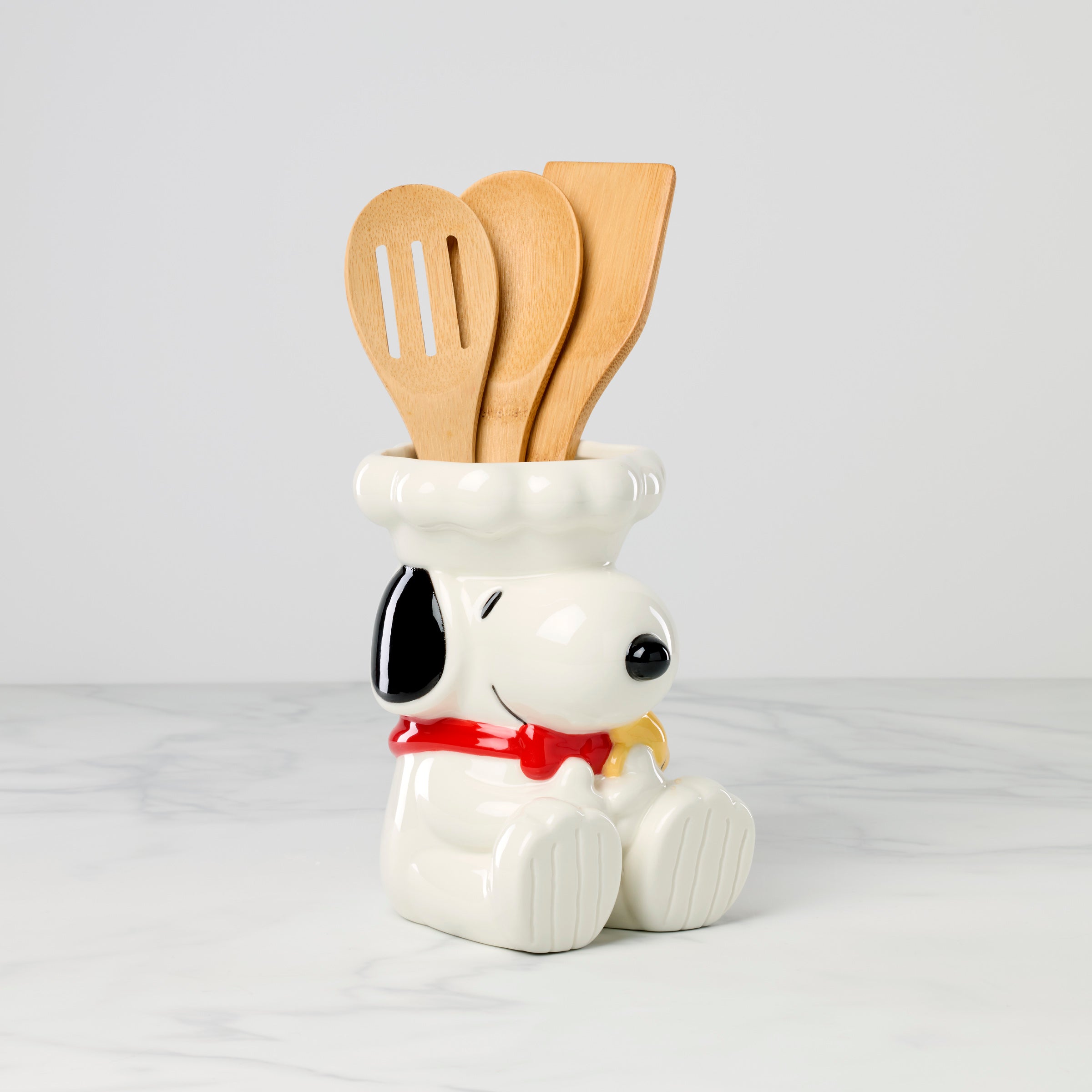 Chef Snoopy Utensil Holder Set with Woodstock - 4-Piece Kitchen Crock