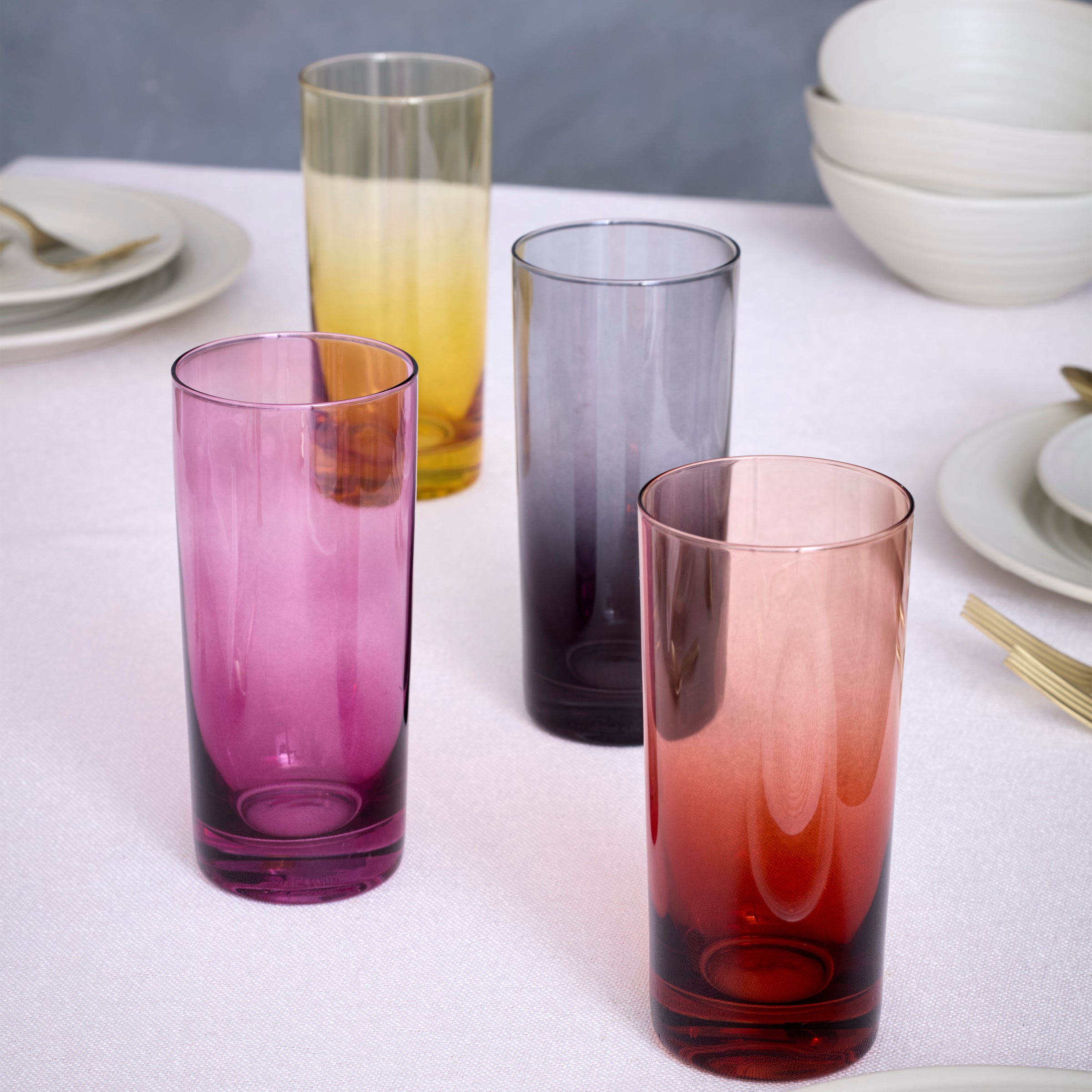 Golden Hour Ombre Highball Glasses - Set of 4