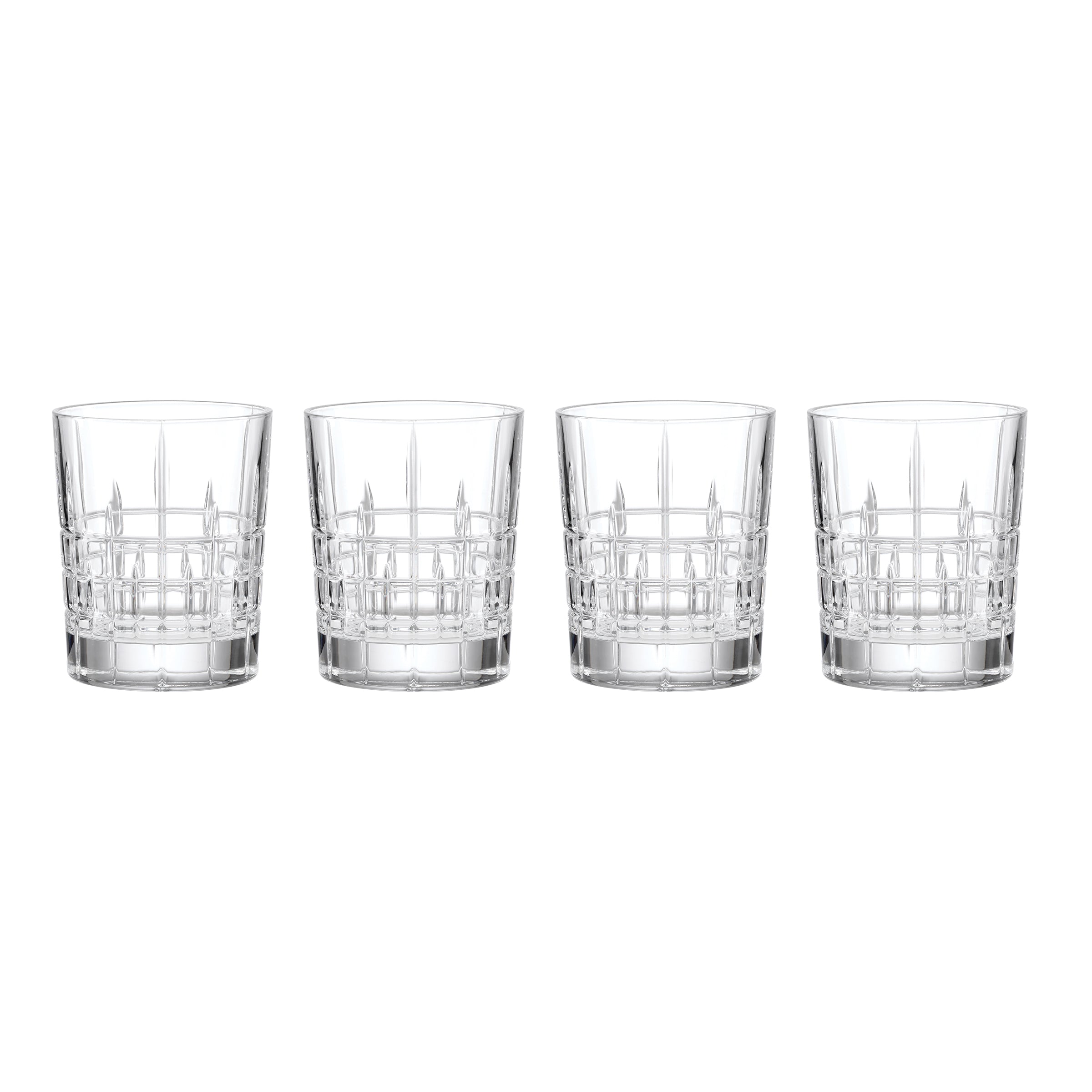 Deklan Crisscut Double Old Fashioned Glasses - Set of 4