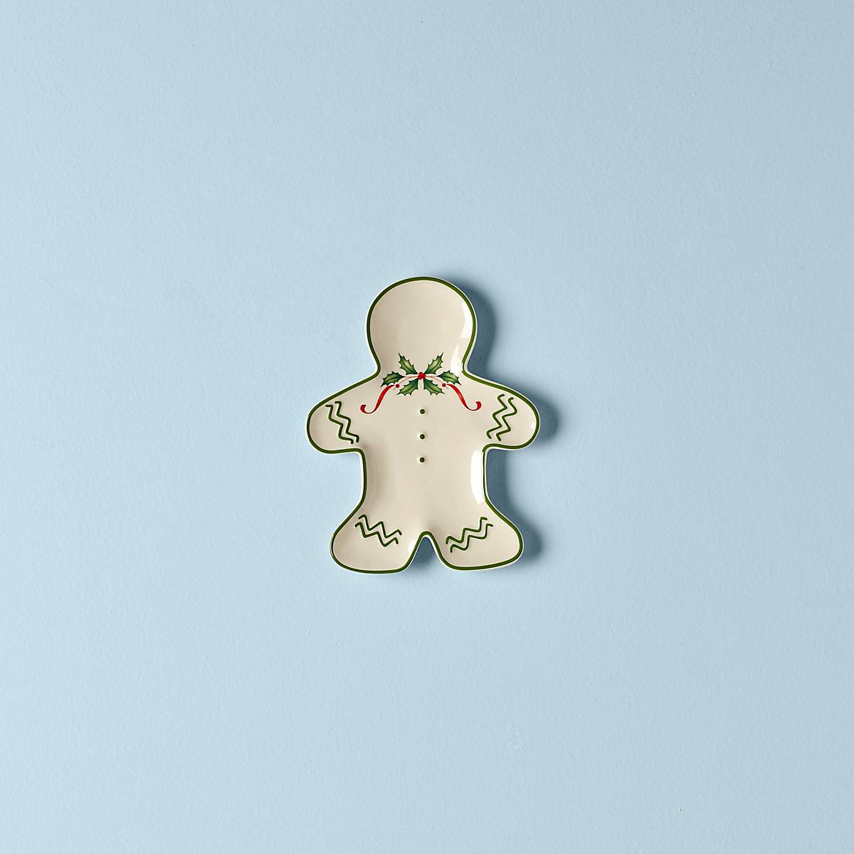 Holiday Gingerbread Man Decorative Plate for Christmas Treats