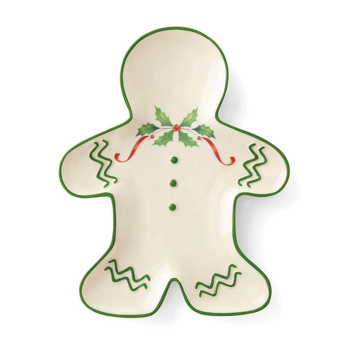 Holiday Gingerbread Man Decorative Plate for Christmas Treats
