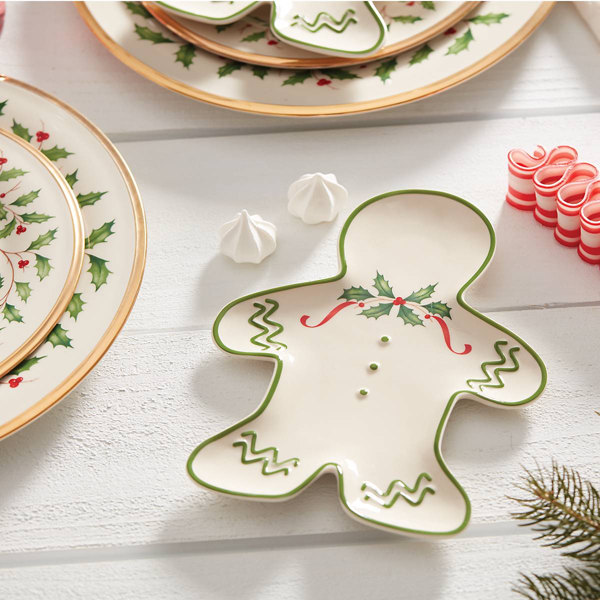 Holiday Gingerbread Man Decorative Plate for Christmas Treats