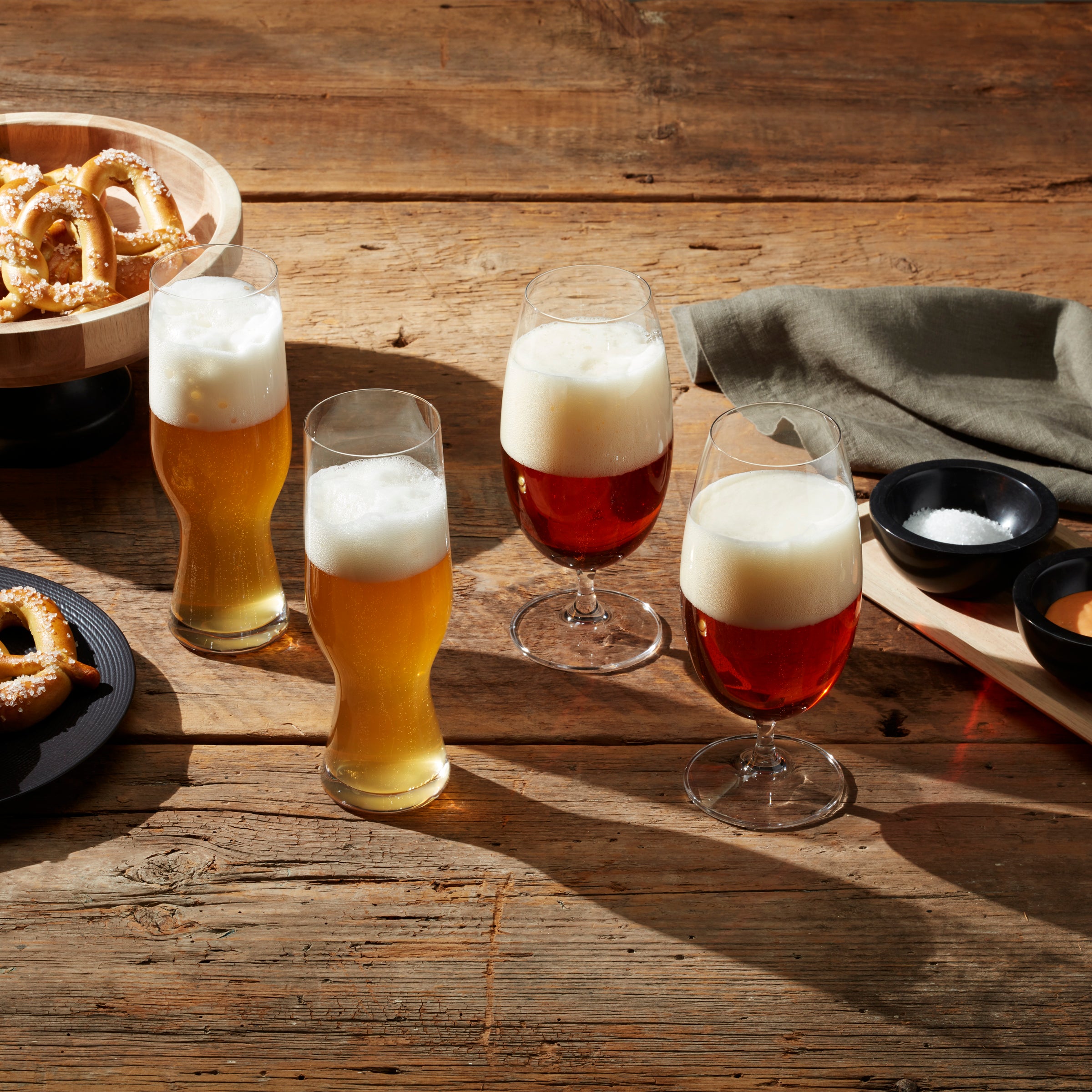 Tuscany Classics 4-Piece Beer Glass Set - Elegant Goblets & Weizen Glasses