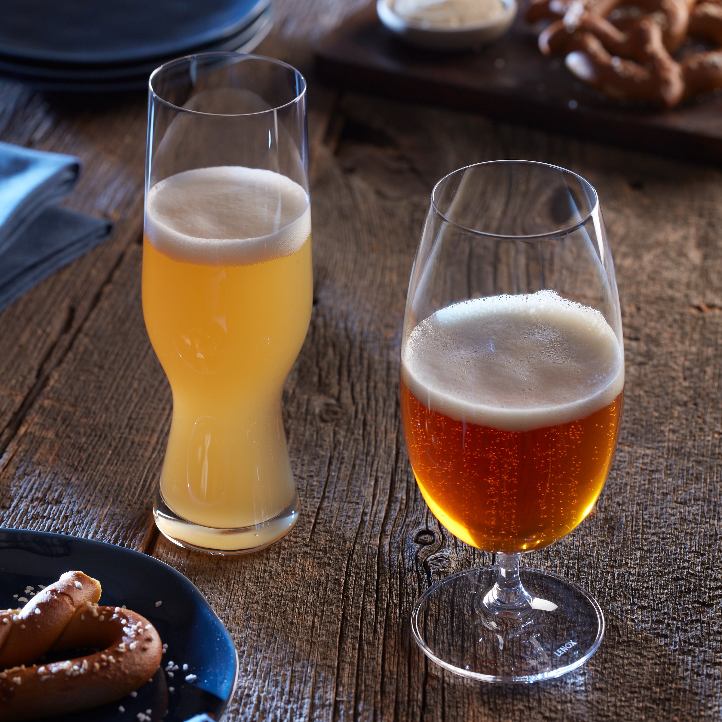 Tuscany Classics 4-Piece Beer Glass Set - Elegant Goblets & Weizen Glasses