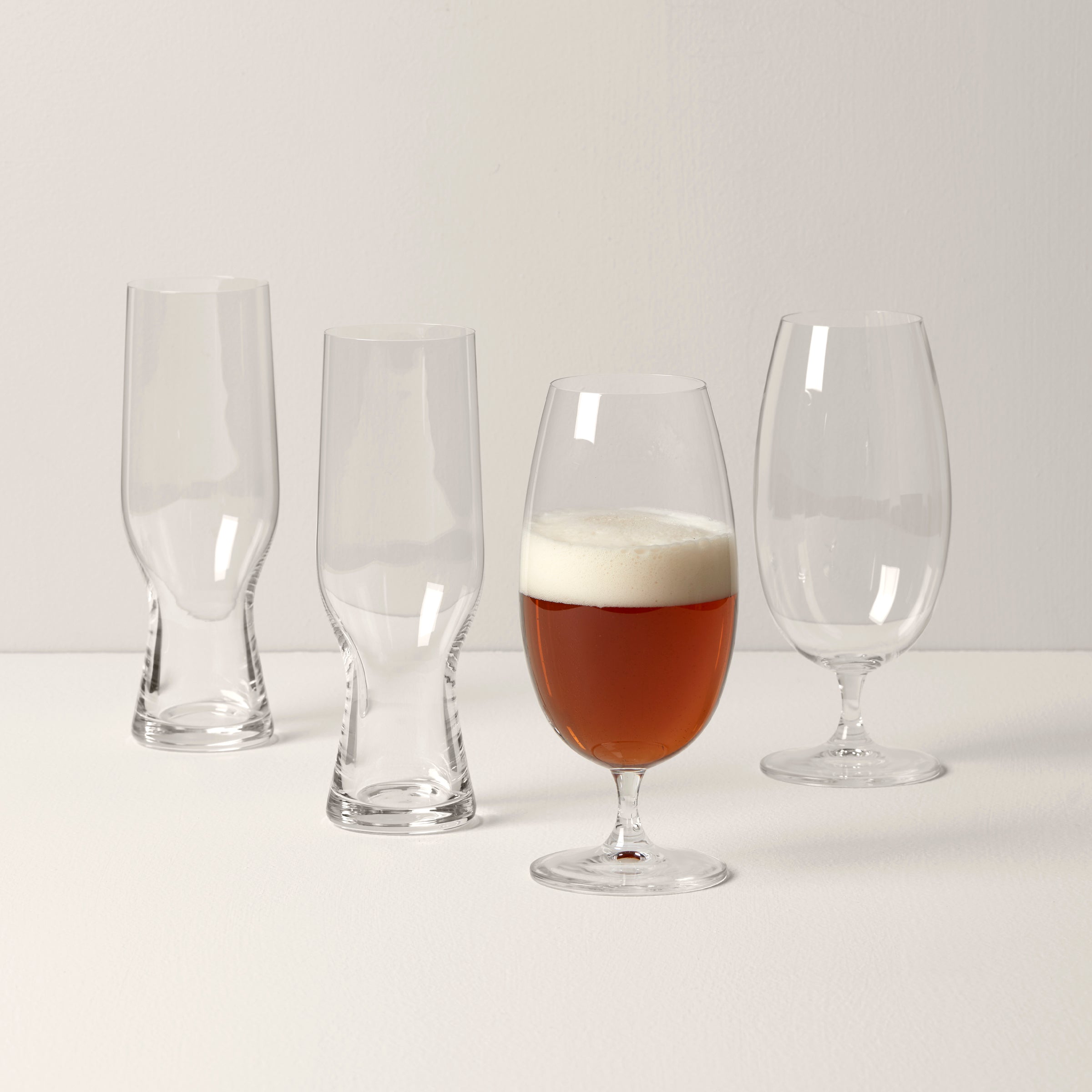 Tuscany Classics 4-Piece Beer Glass Set - Elegant Goblets & Weizen Glasses