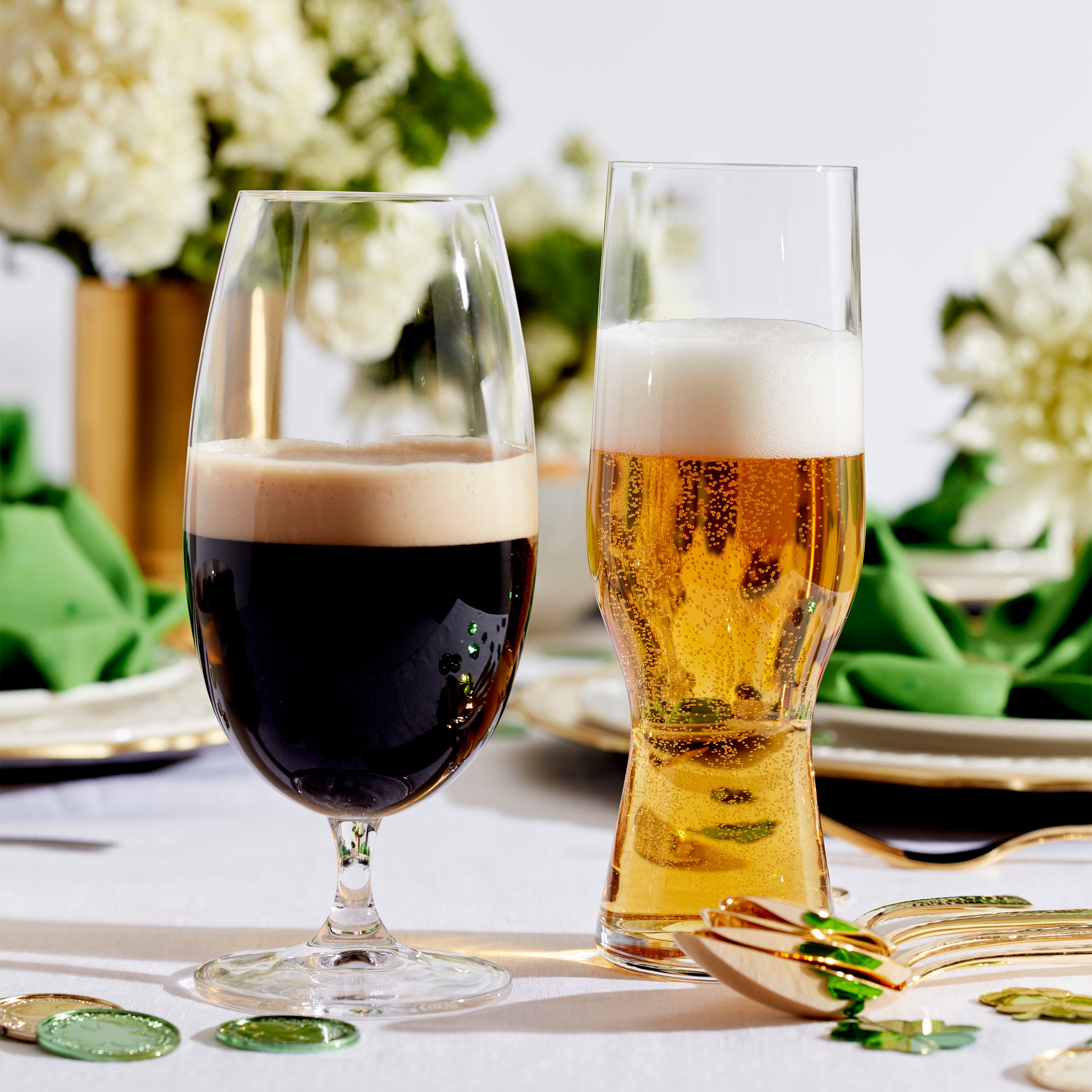 Tuscany Classics 4-Piece Beer Glass Set - Elegant Goblets & Weizen Glasses