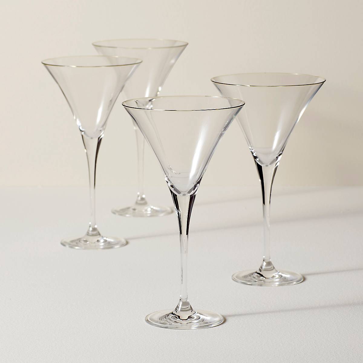 Tuscany Classics 4-Piece Crystal Martini Glass Set - Dishwasher Safe