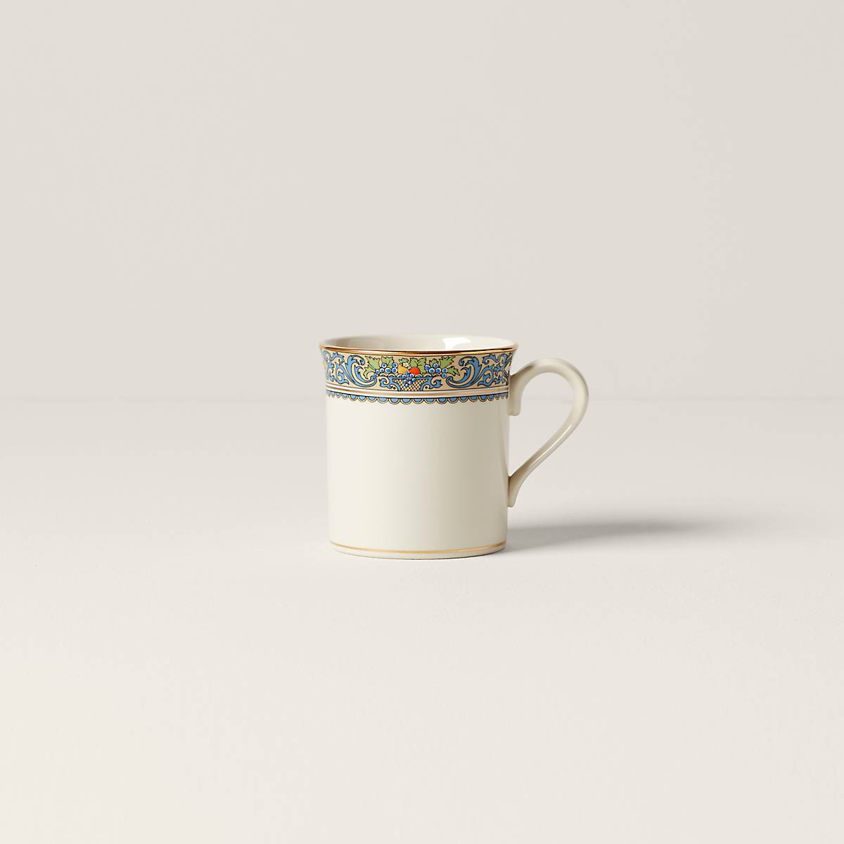 Autumn Cornucopia Mug with Gold Accents & Enamel Dots