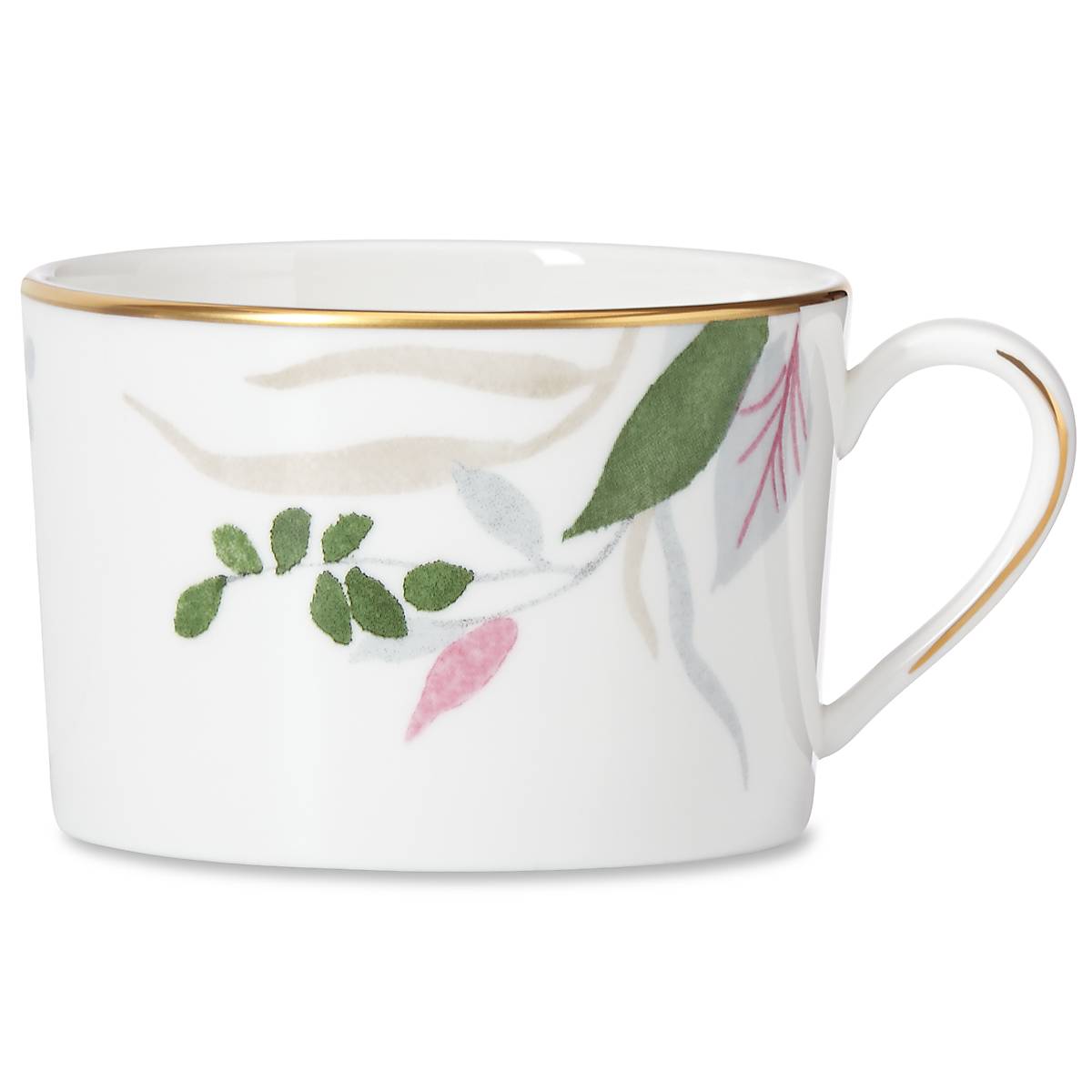 Birch Way Floral Bone China Cup with 24k Gold Accents