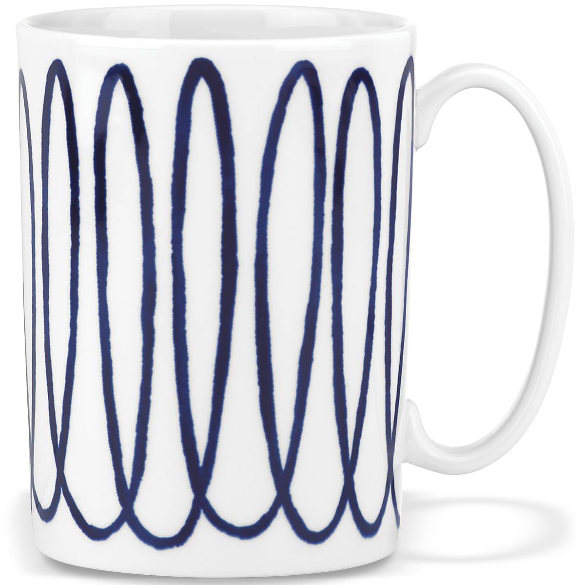 Charlotte Street West Ceramic Mug - Blue Accented, Microwave & Dishwasher Safe