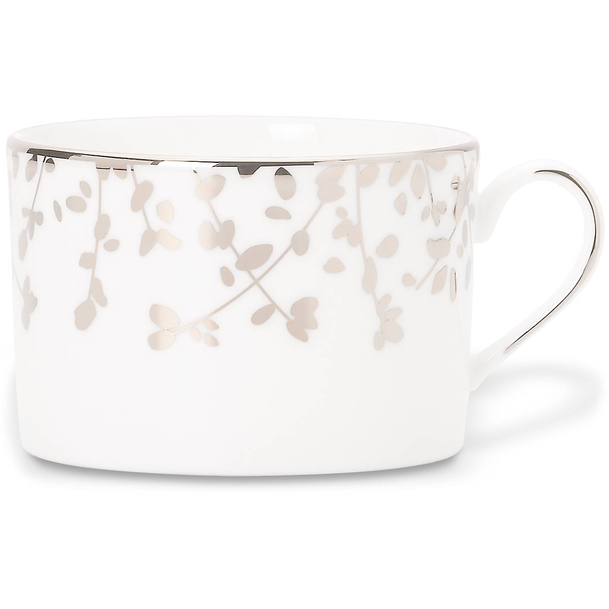 Kate Spade Platinum Bone China Cup - Dishwasher Safe Garden Tea Cup