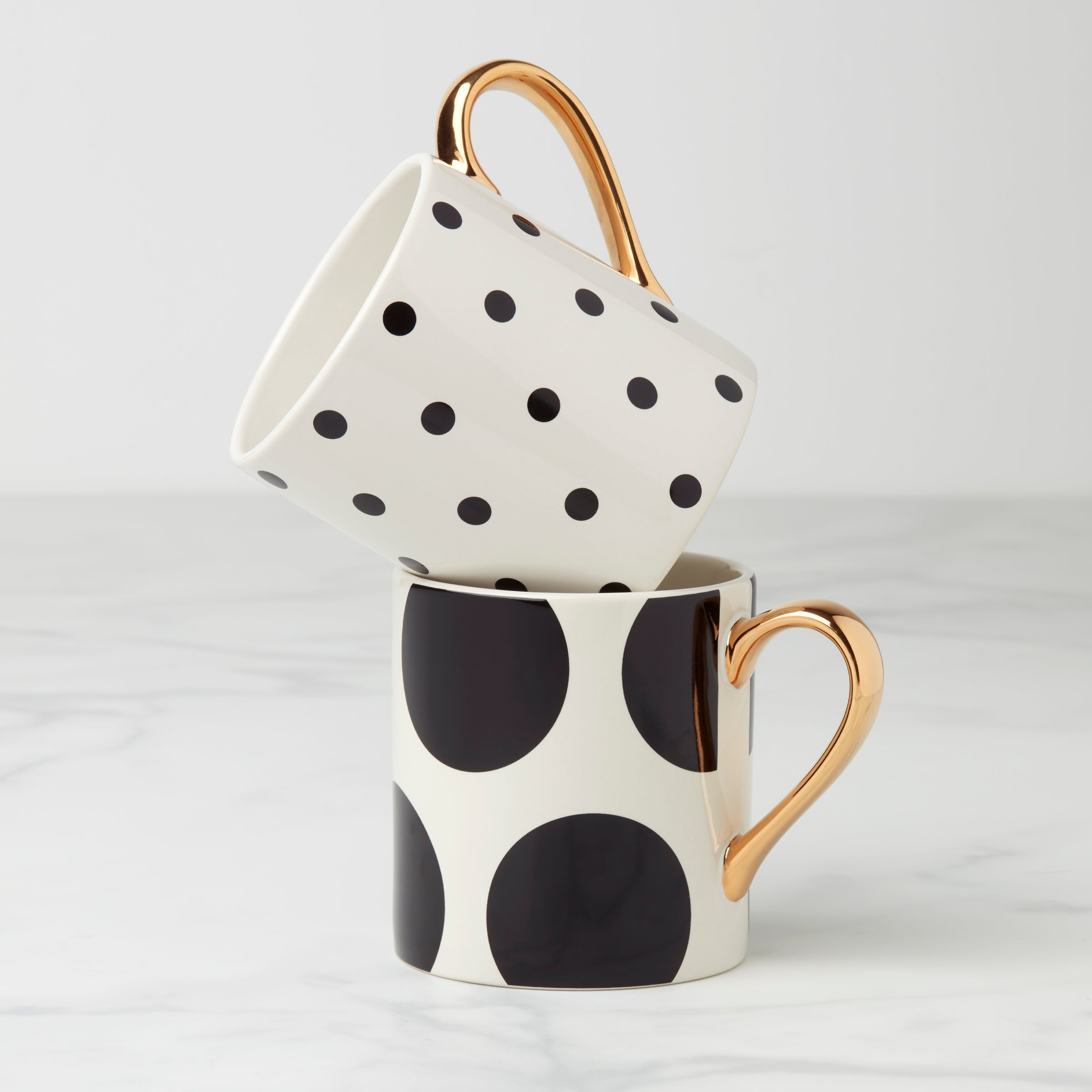 On The Dot Polka Dot Coffee Mugs - Set of 2