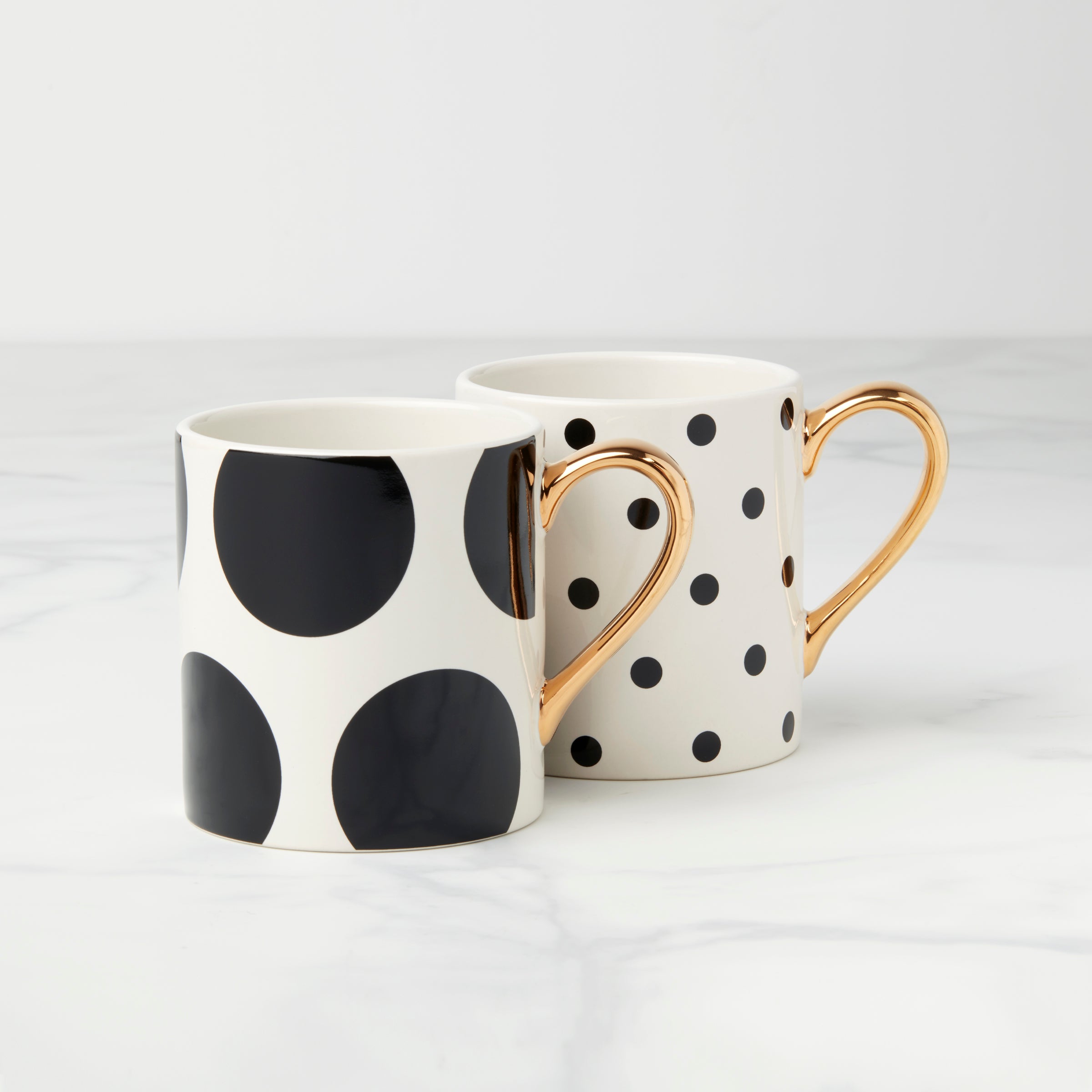 On The Dot Polka Dot Coffee Mugs - Set of 2