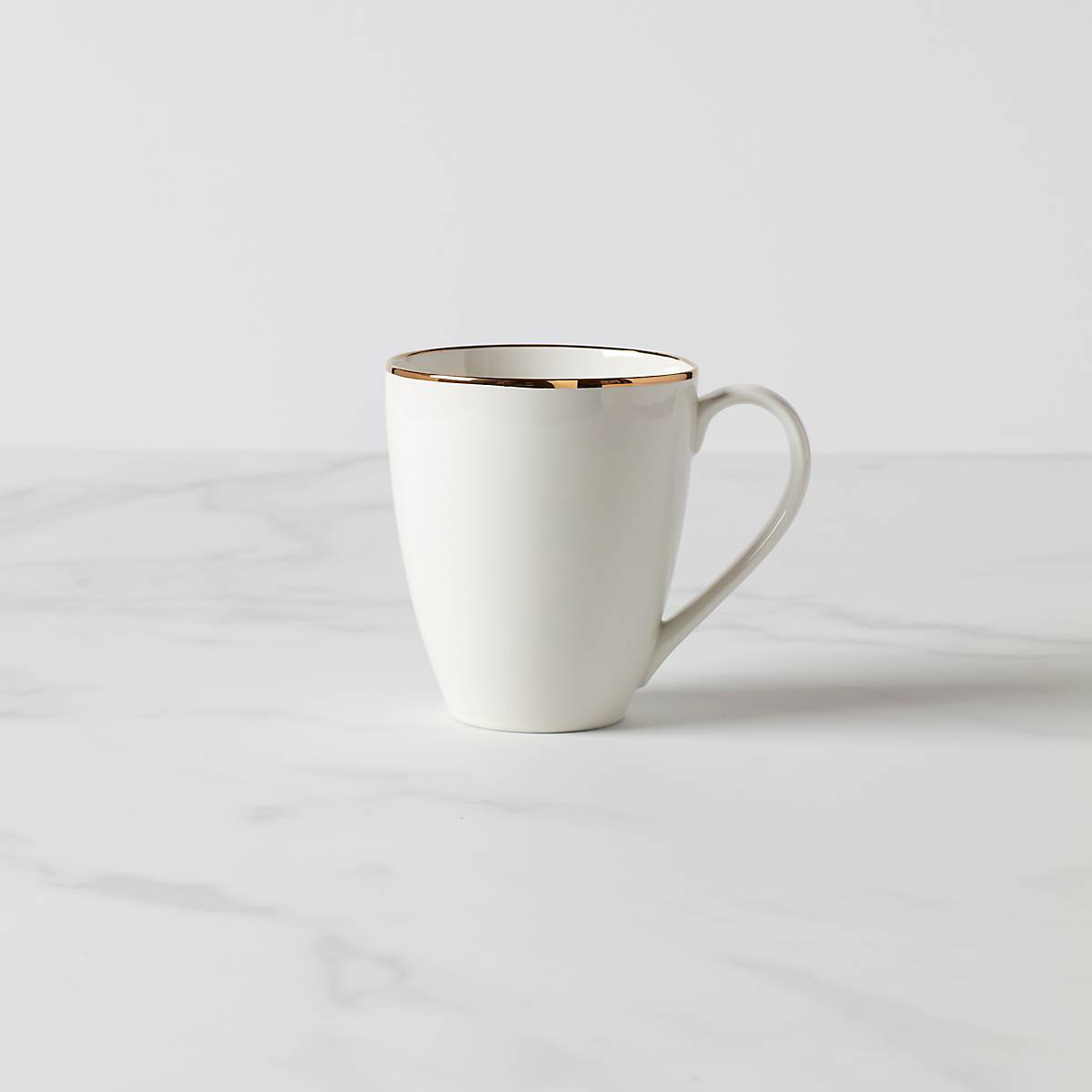 White Ceramic Mug with Gold Accents - Trianna