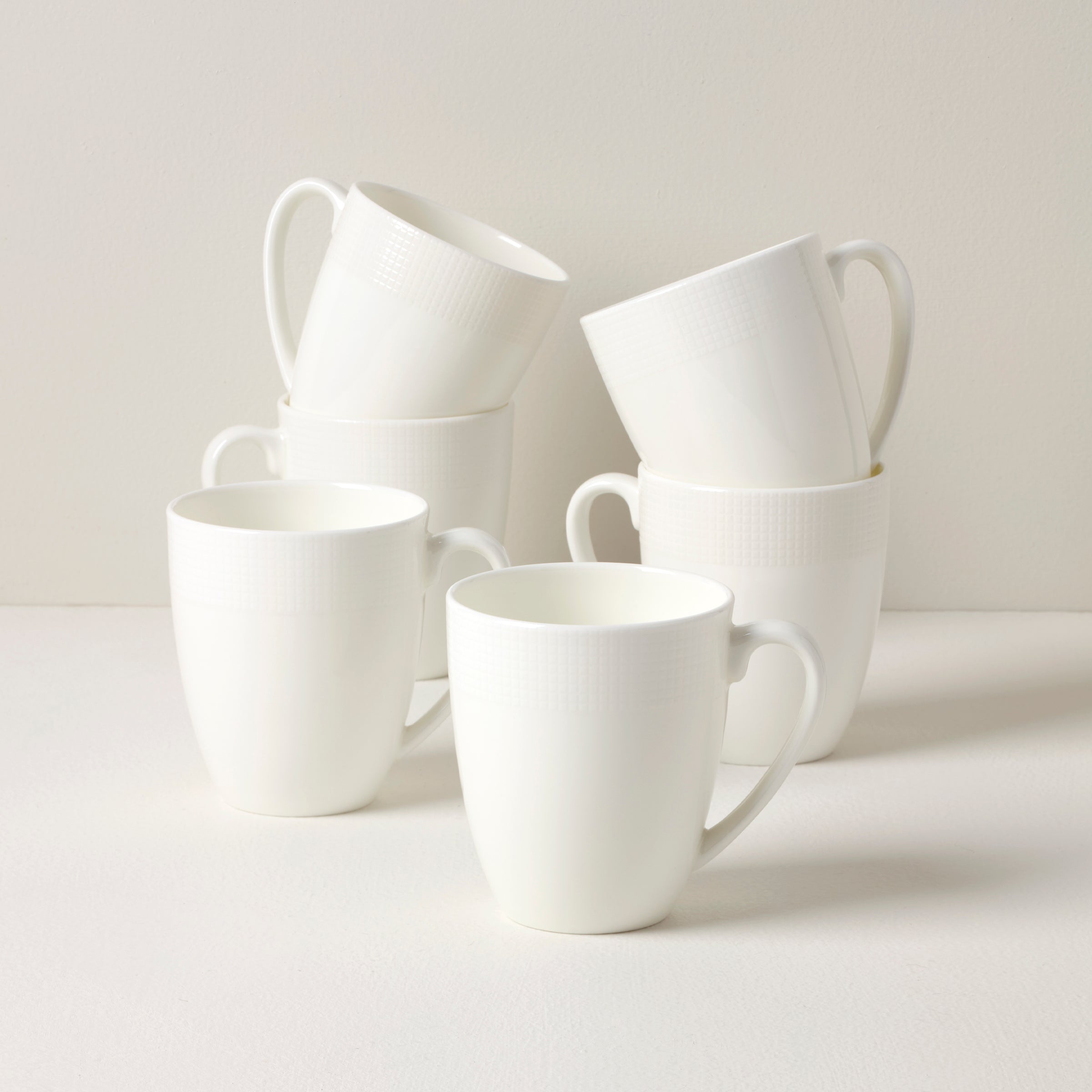 Tuscany Classics 6-Piece Elegant White Coffee Mug Set