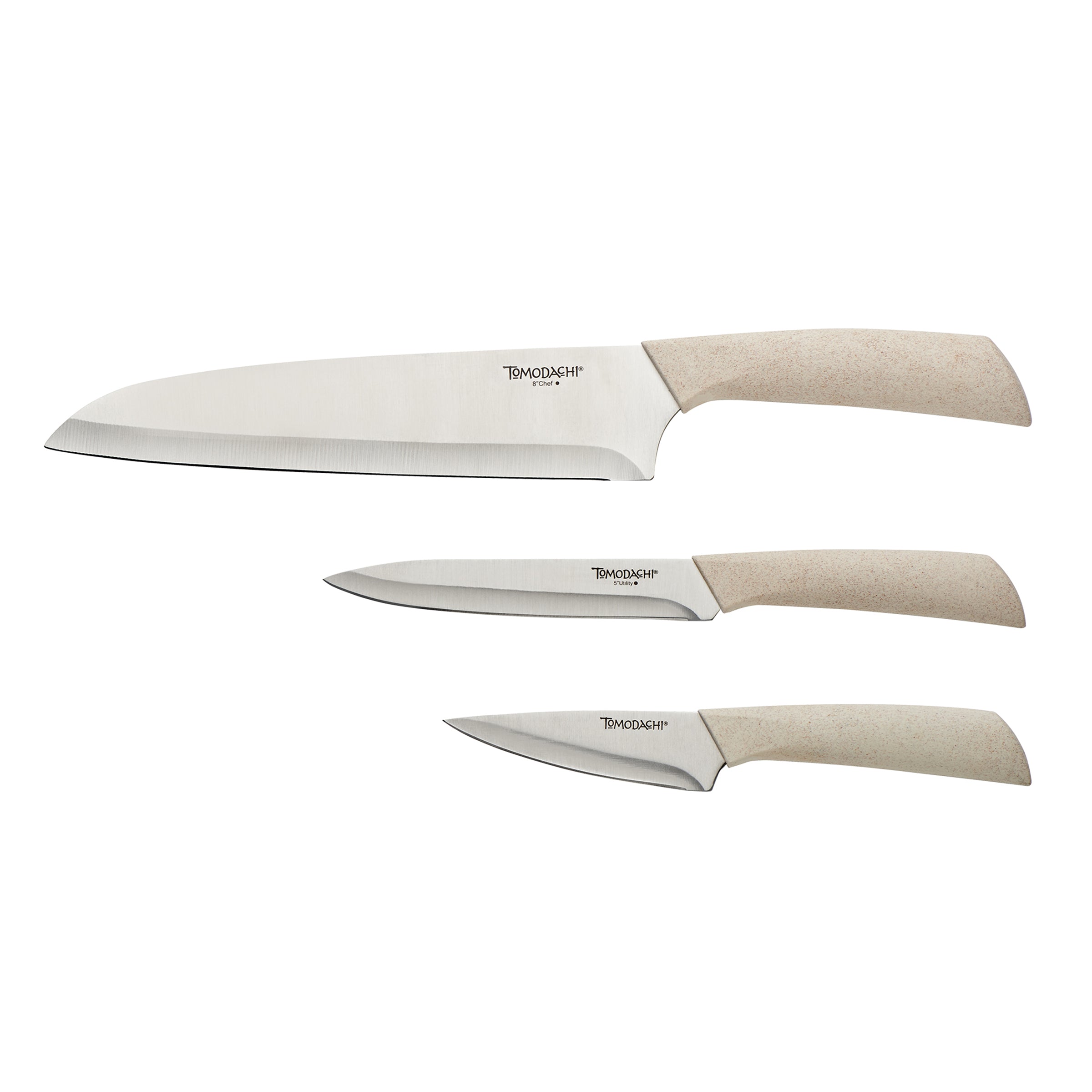 Tomodachi Harvest Eco-Friendly 3-Piece Knife Set with Blade Guards