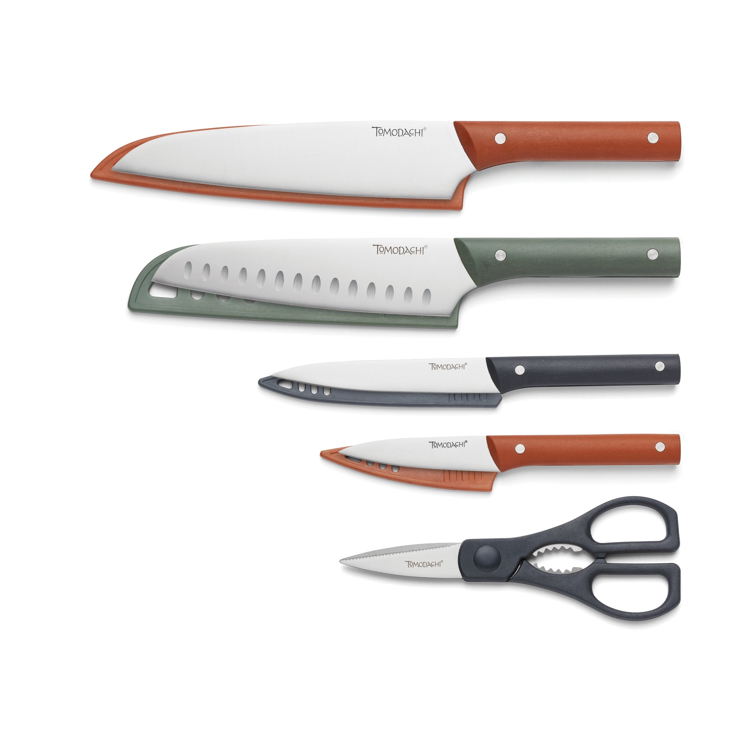 Natural Harvest 12-Piece Knife Set with Blade Guards & Cutting Mats